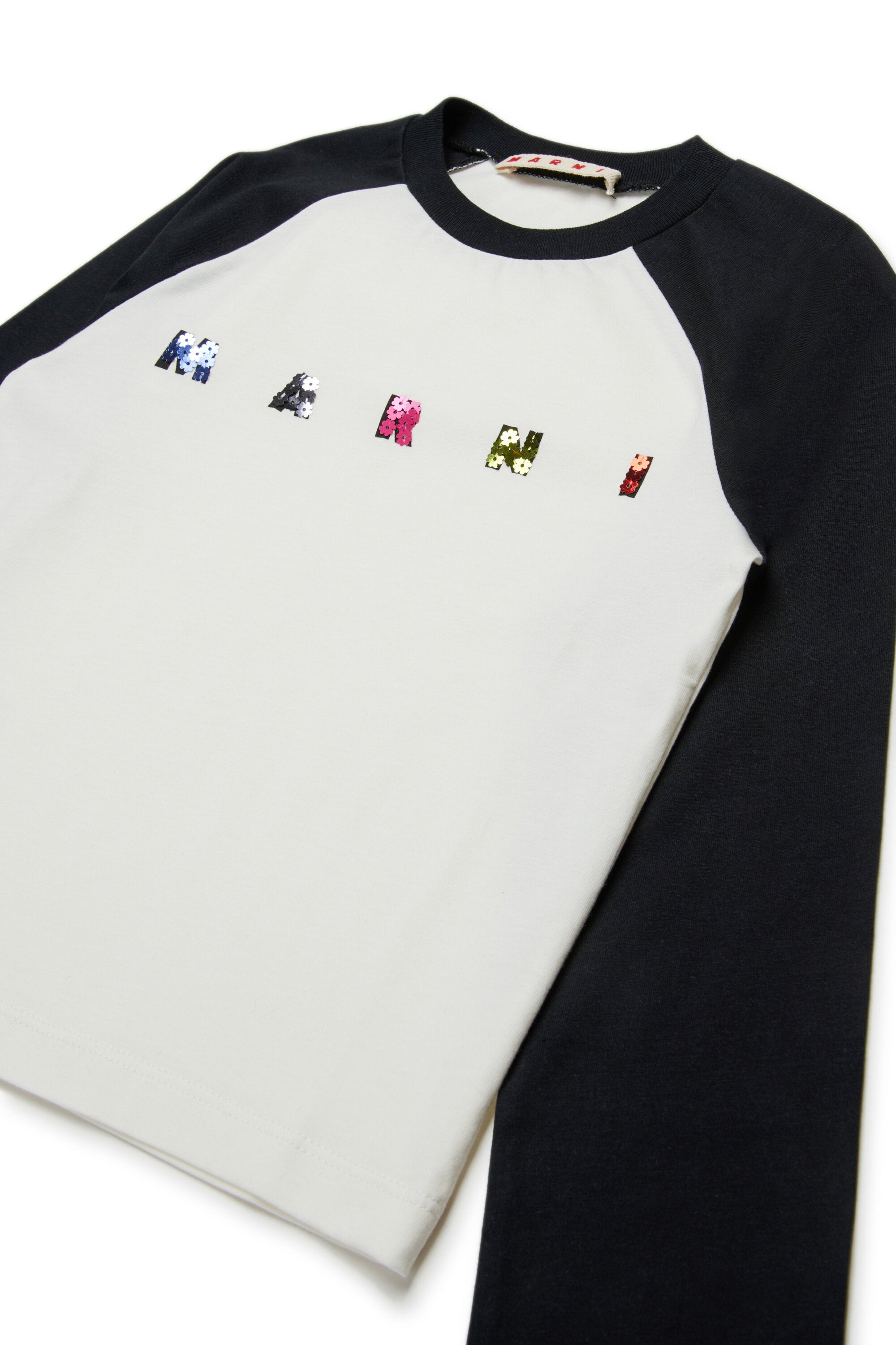 Marni・Sequinsールロゴ入り長袖ジャージーTシャツ