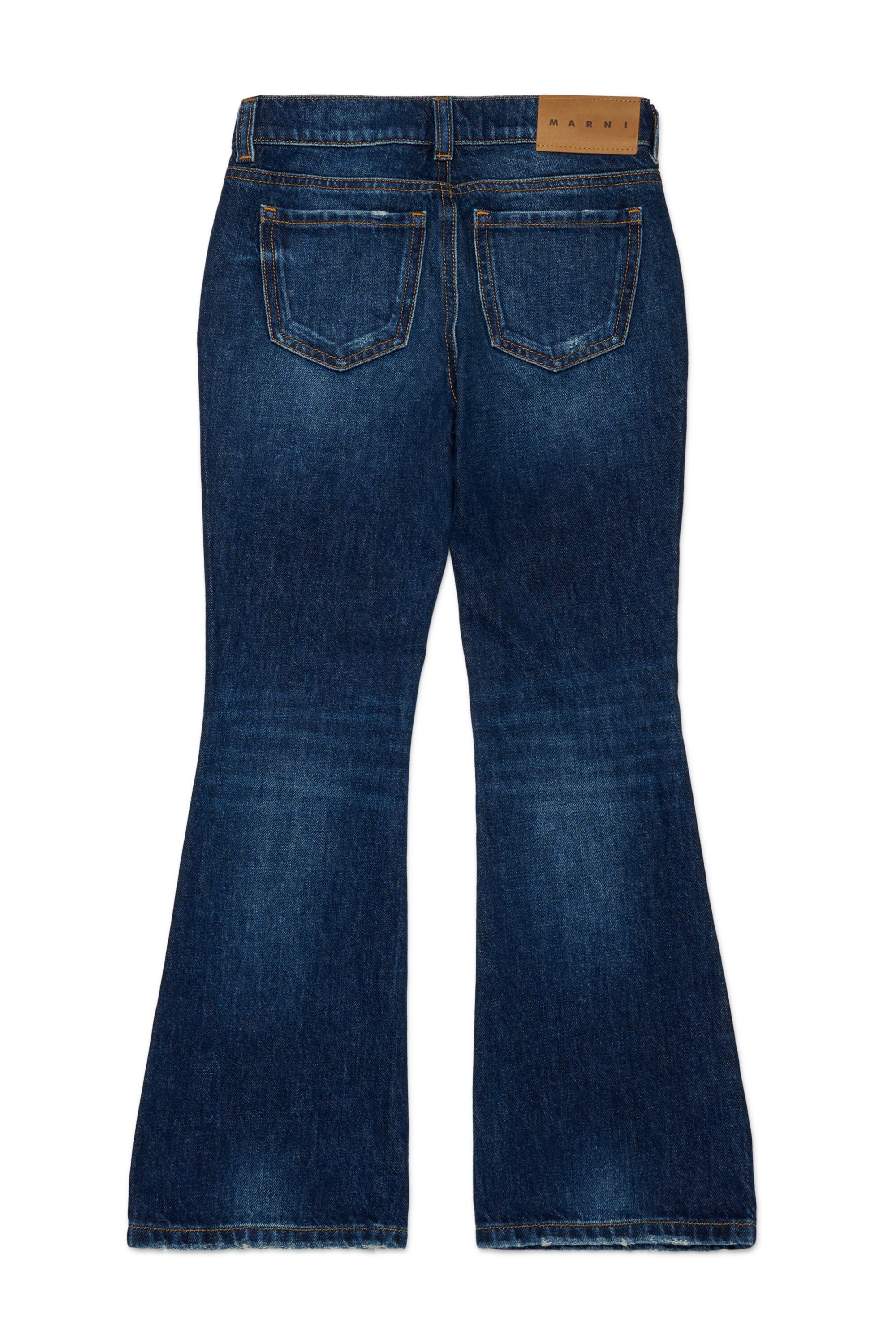 Dark blue shaded bootcut jeans
