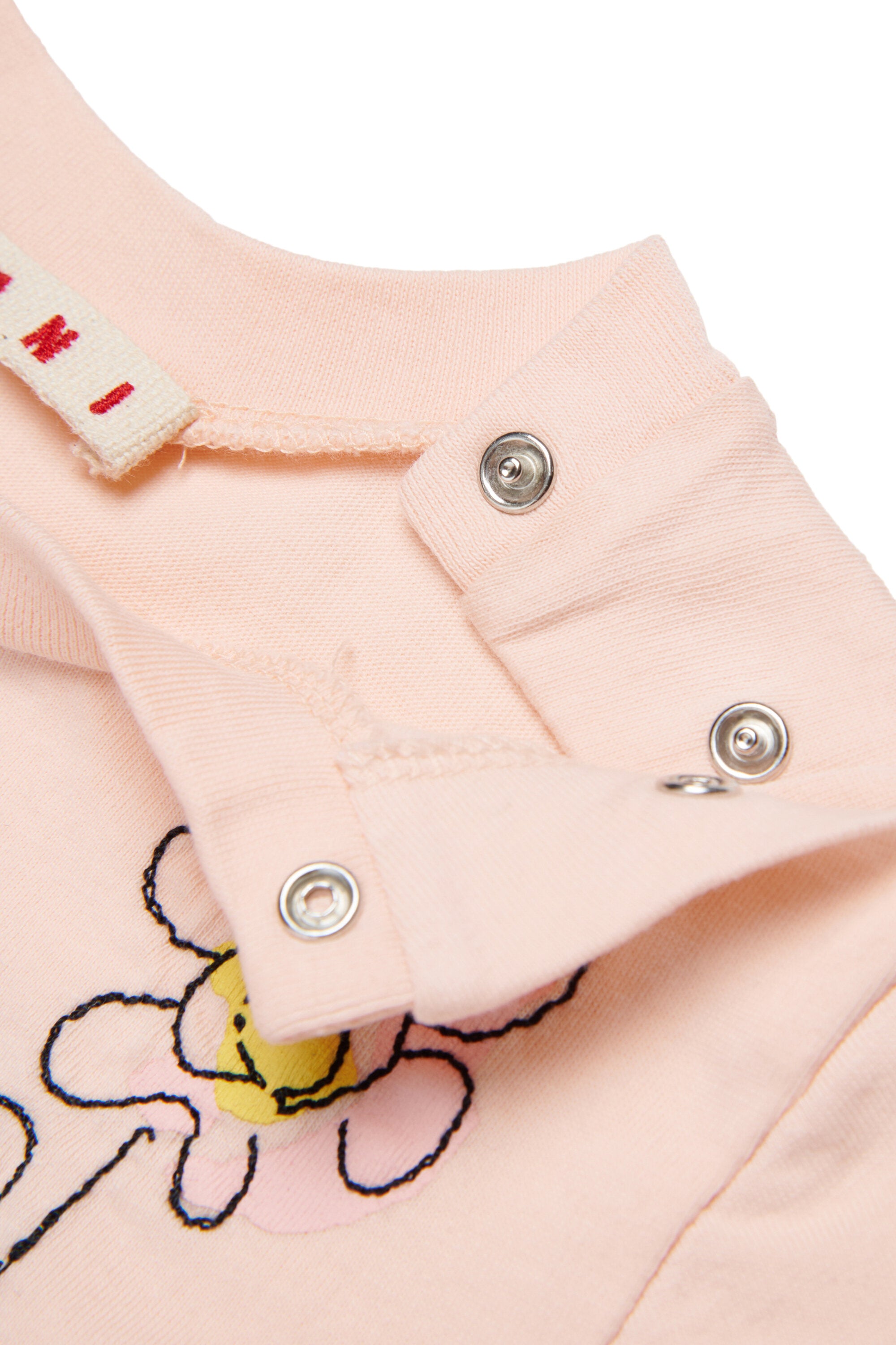 ロゴとフローラル刺繍入りTシャツ