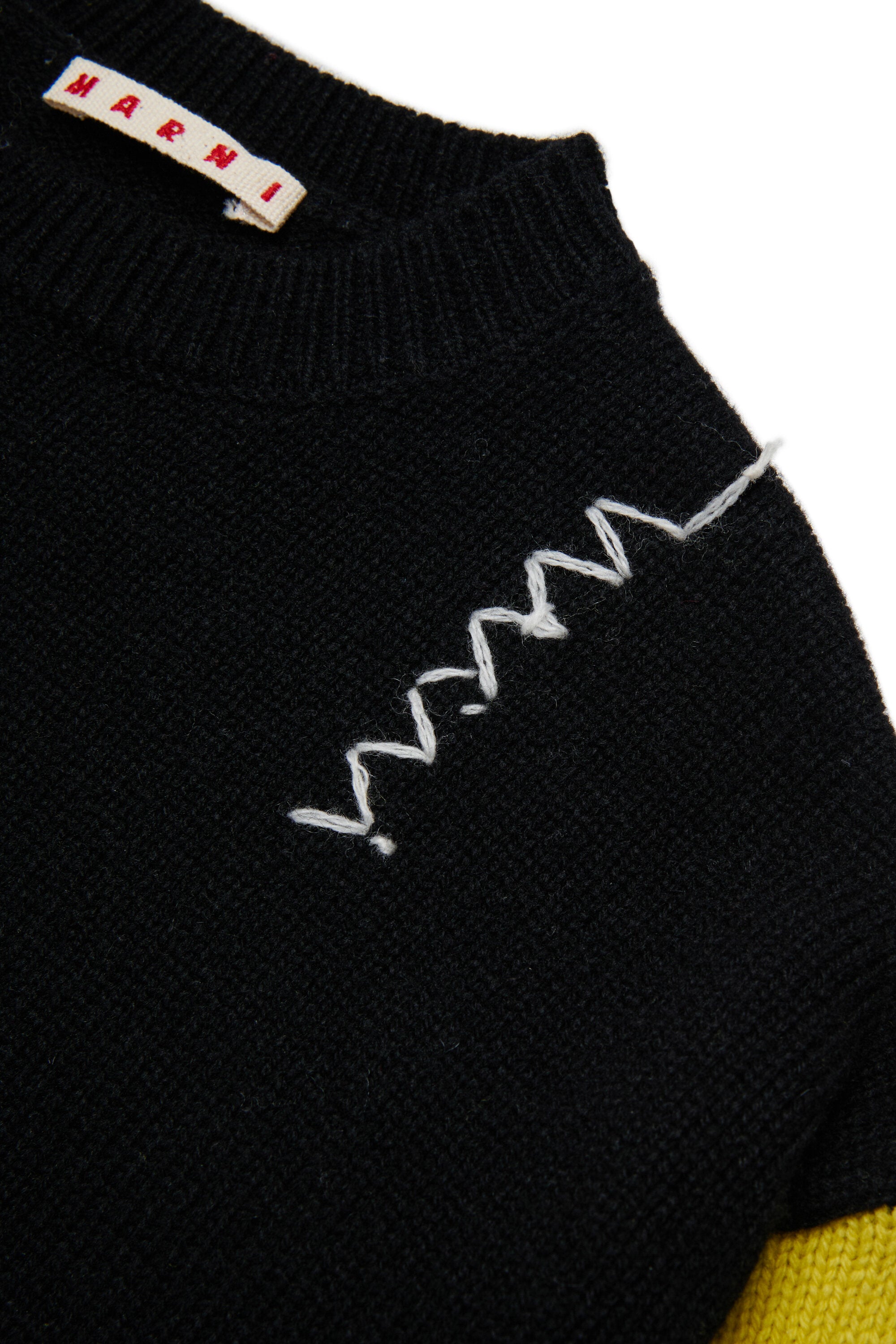 カラーブロック・ウール混プルオーバー