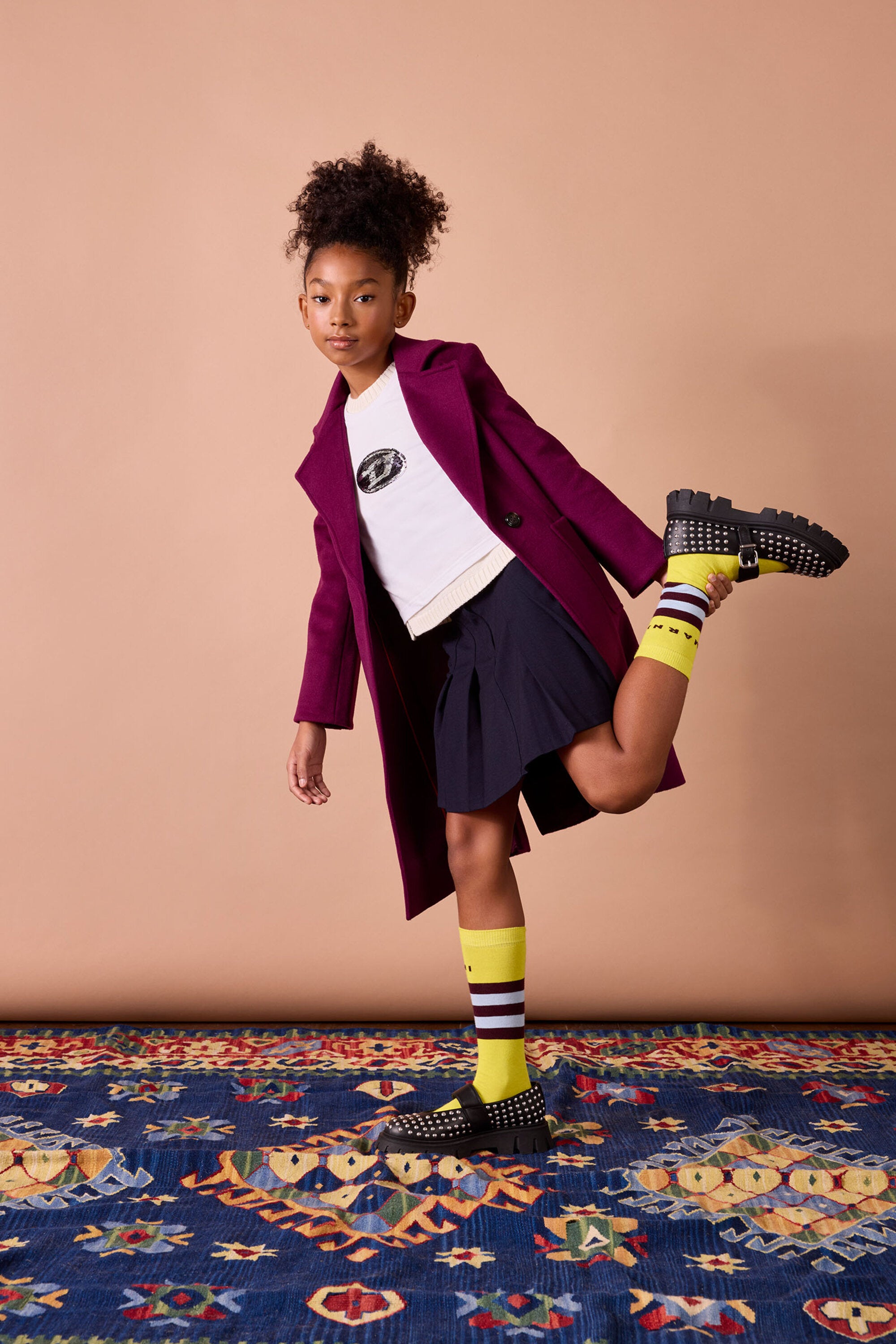 Cotton blend socks with stripes and logo