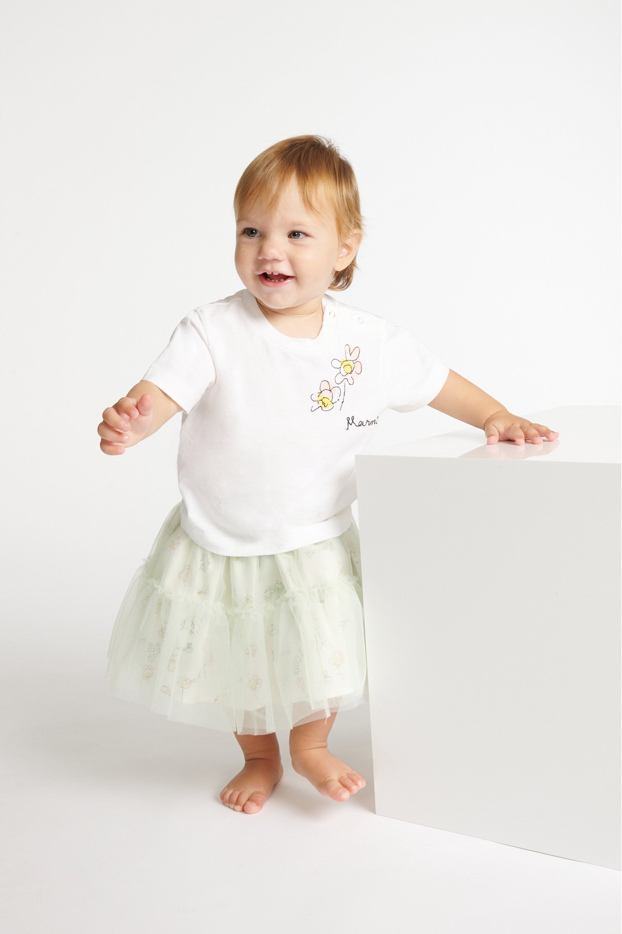 花柄チュールスカート