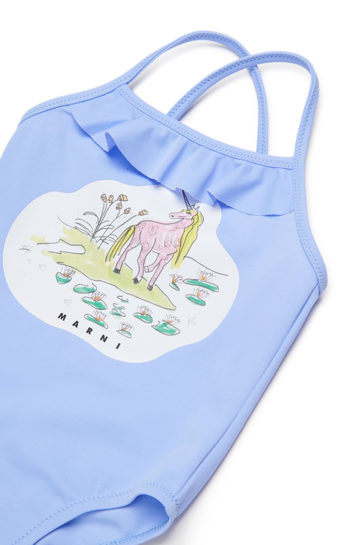 ロゴプリント入りワンピース水着