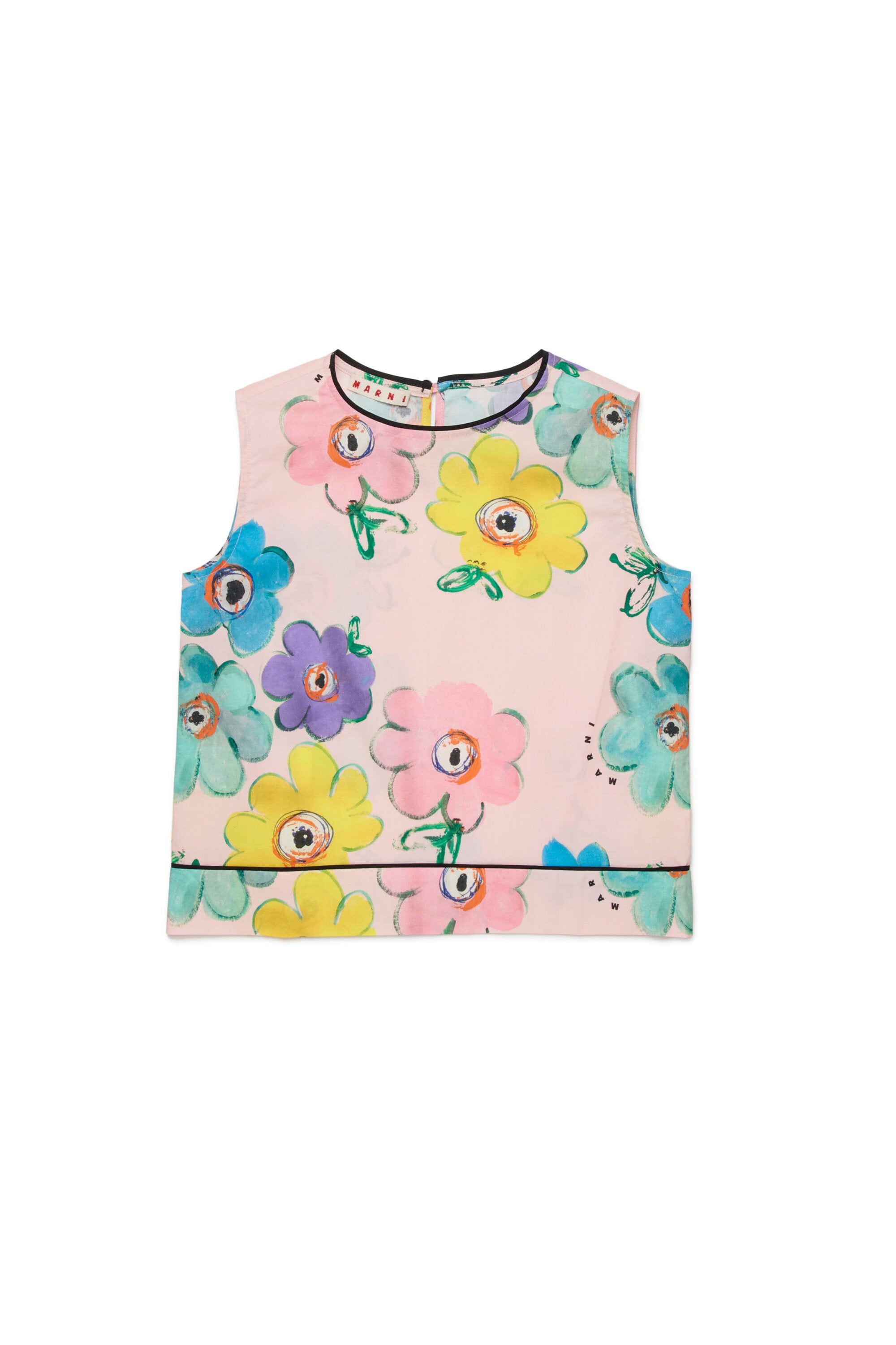 ノースリーブ花柄シャツ