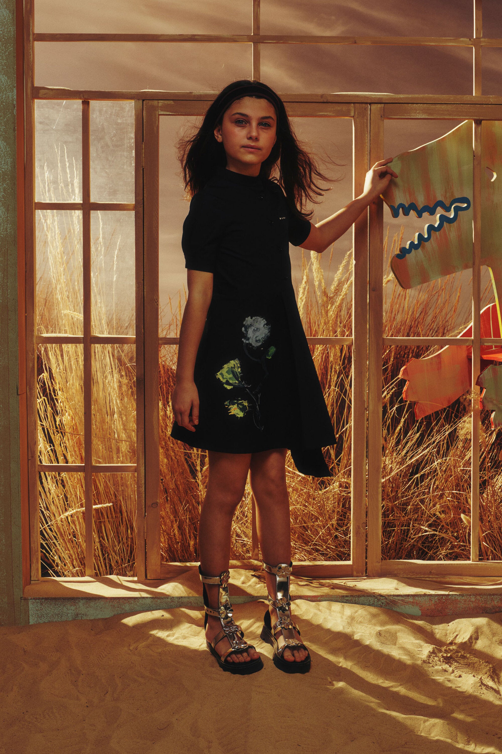 フローラルプリントのショートドレス