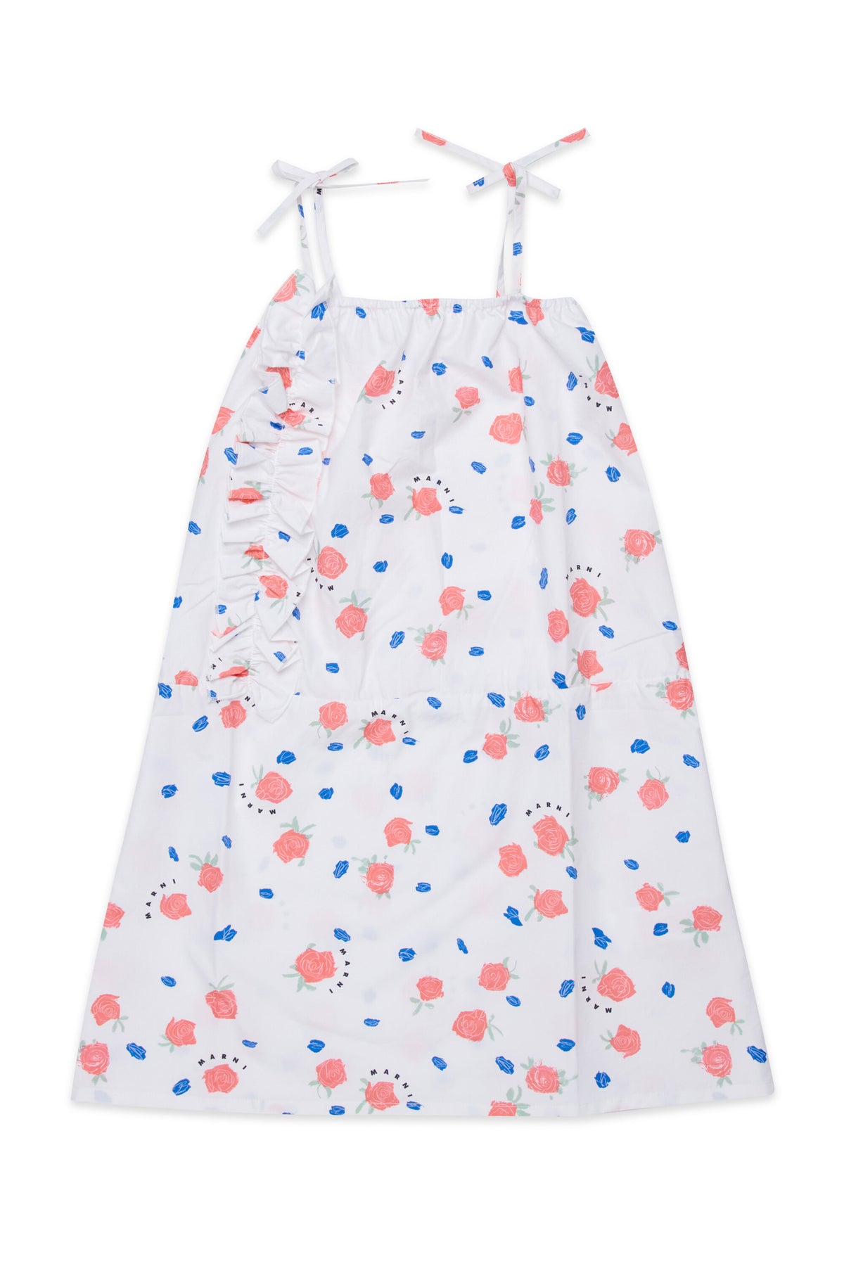 Dress with straps and floral print