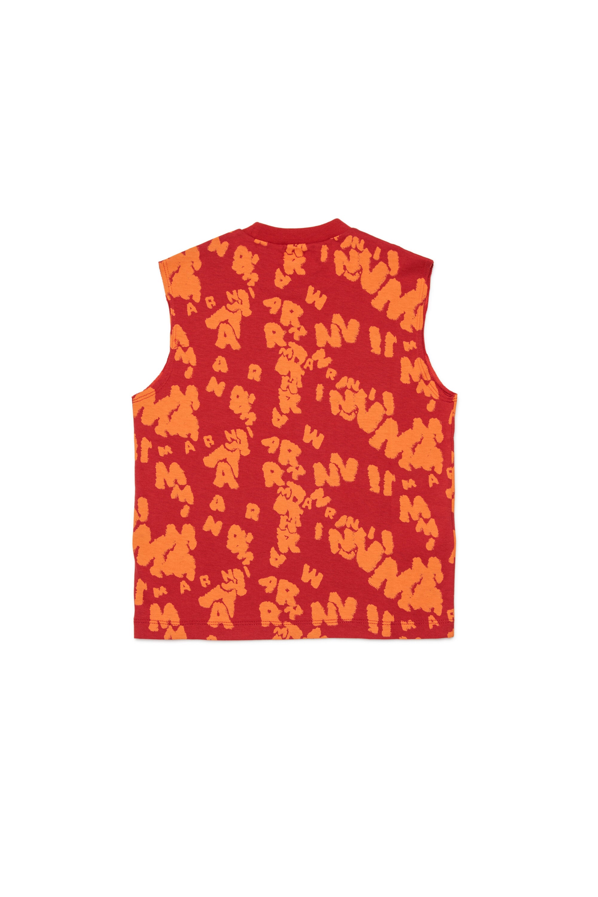 ロゴ総柄ノースリーブTシャツ