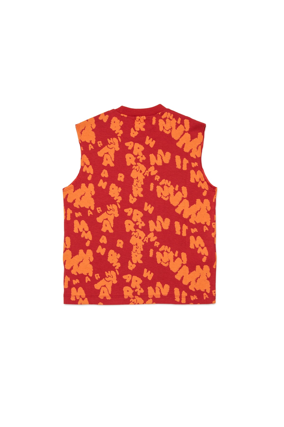 ロゴ総柄ノースリーブTシャツ
