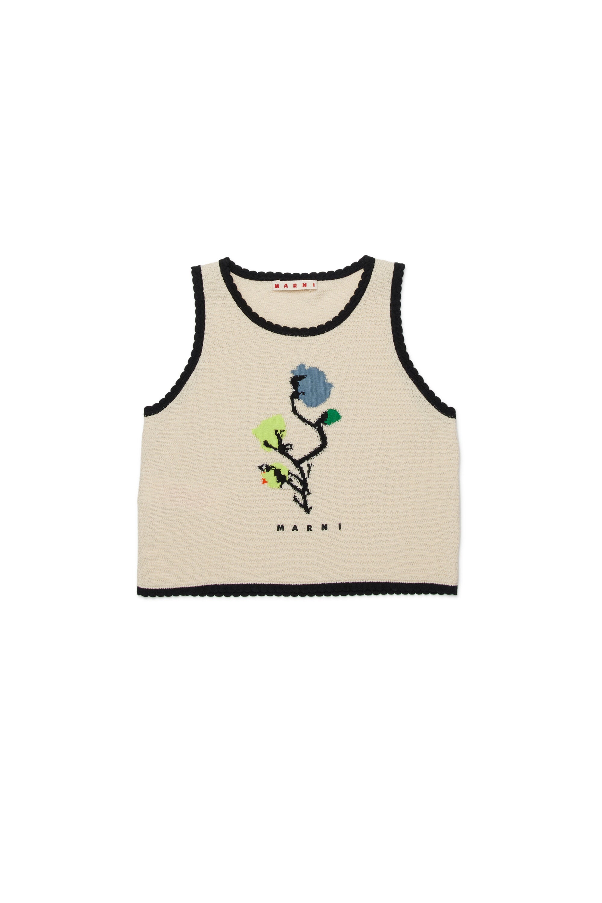 Knit top with floral pattern