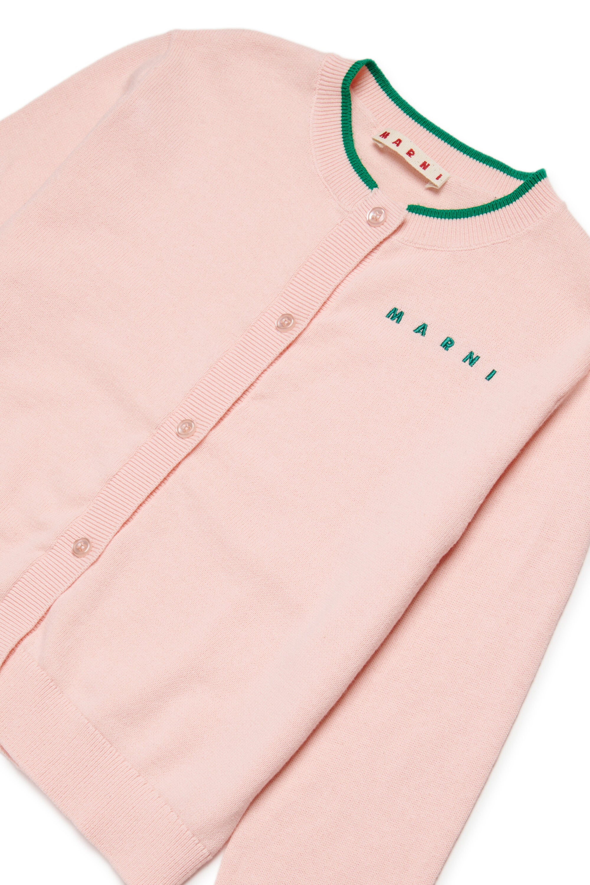 ロゴ入りクルーネックカーディガン