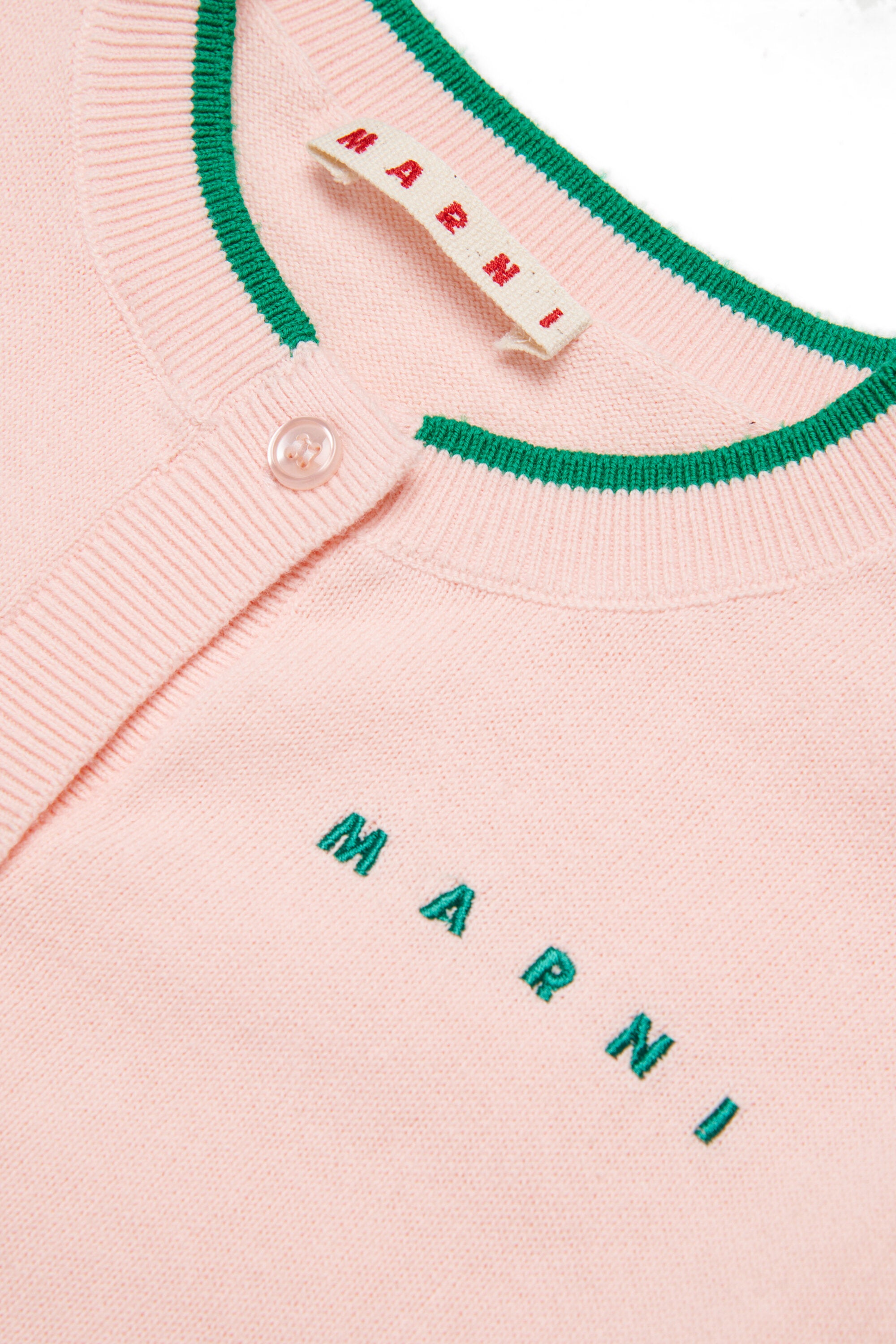 Crew-neck cardigan with logo