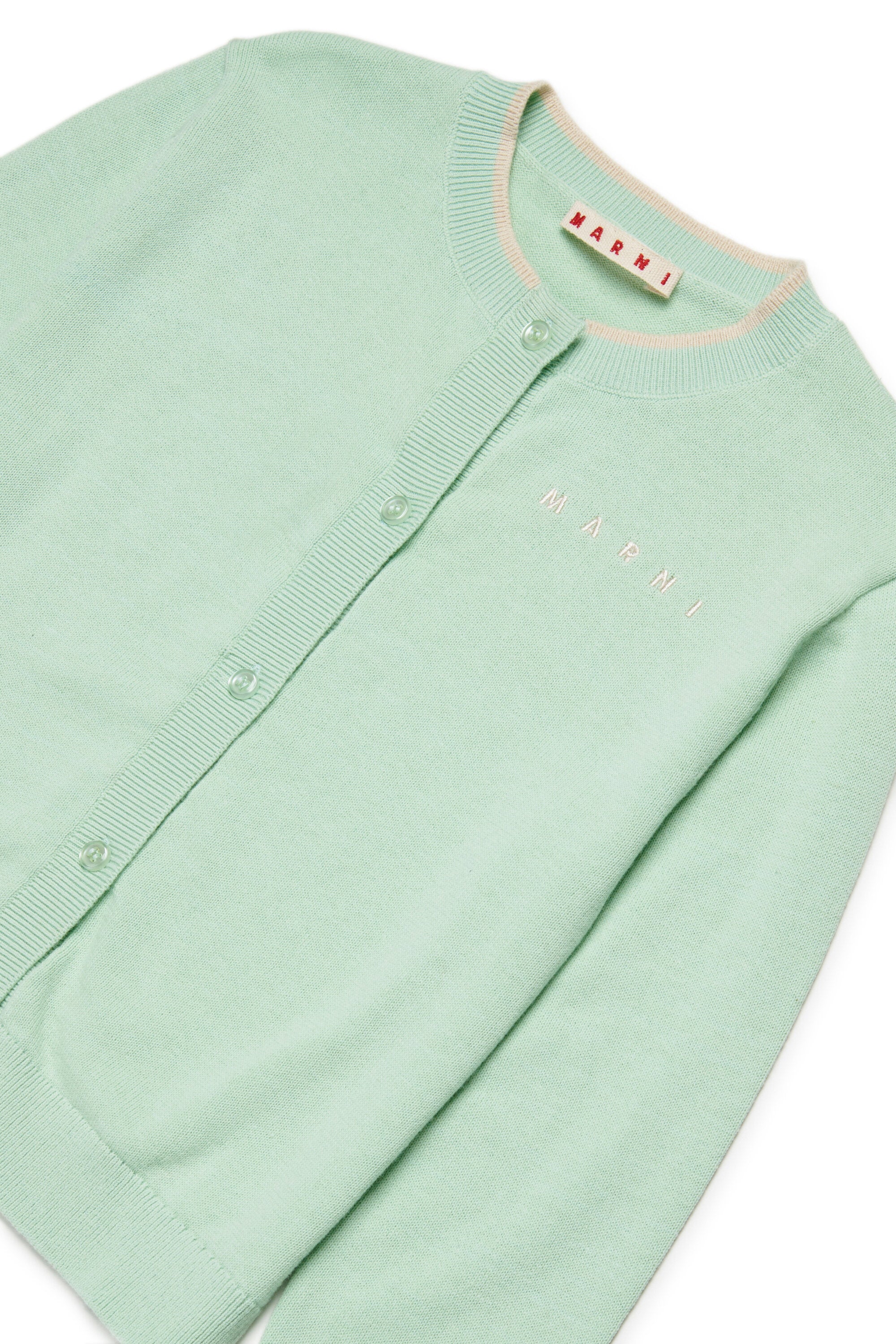 ロゴ入りクルーネックカーディガン