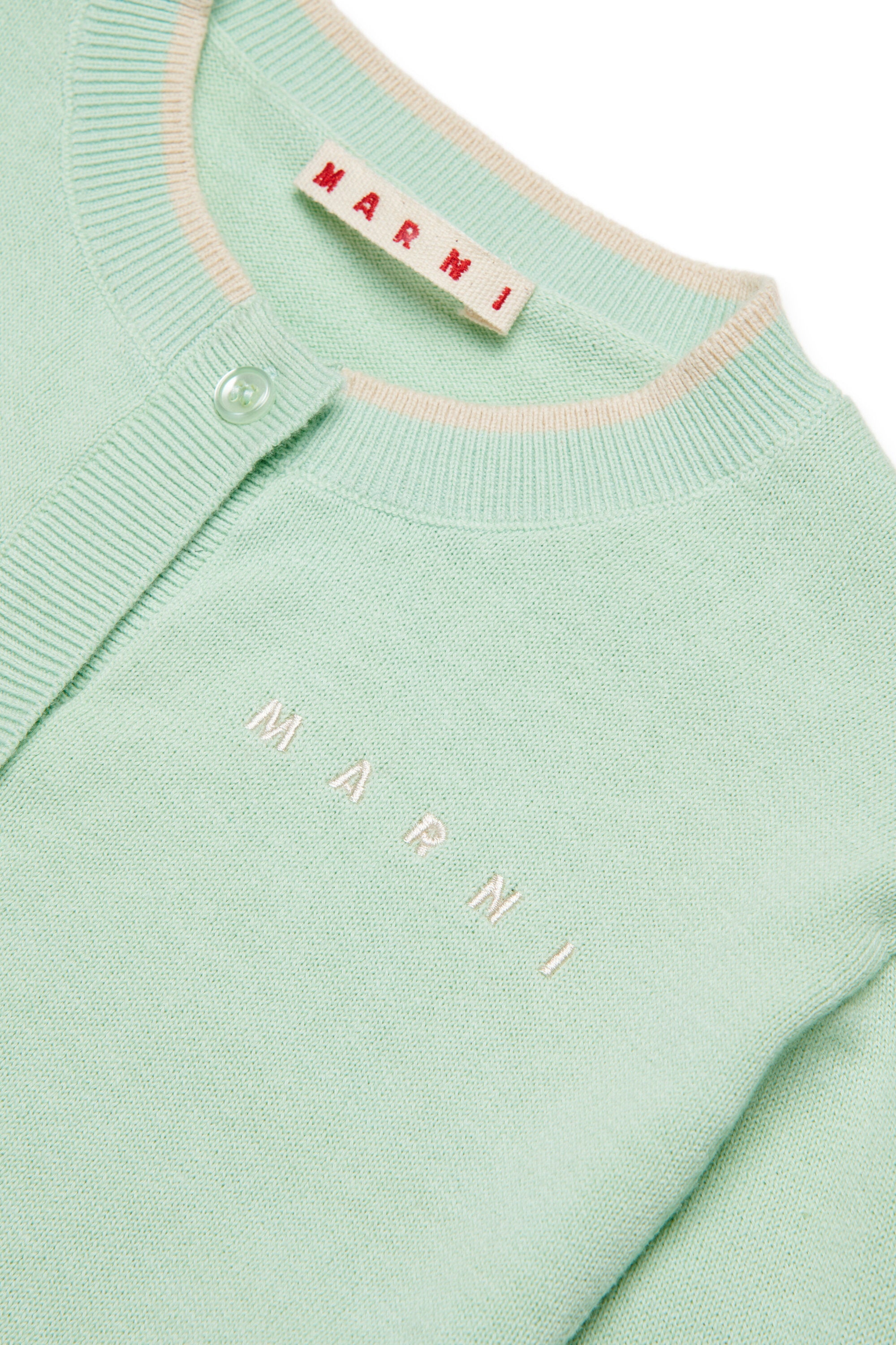 ロゴ入りクルーネックカーディガン