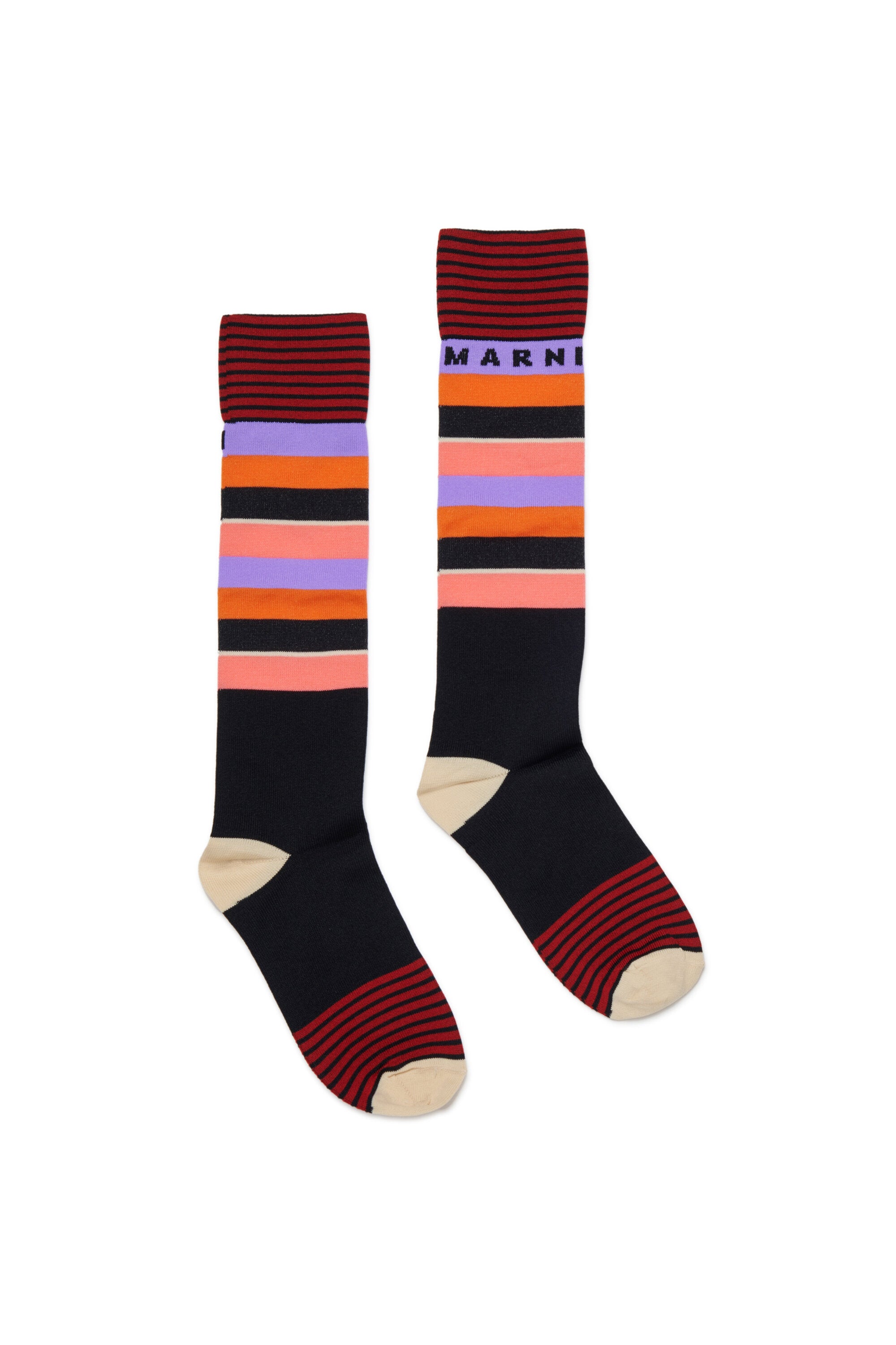 Striped socks with logo