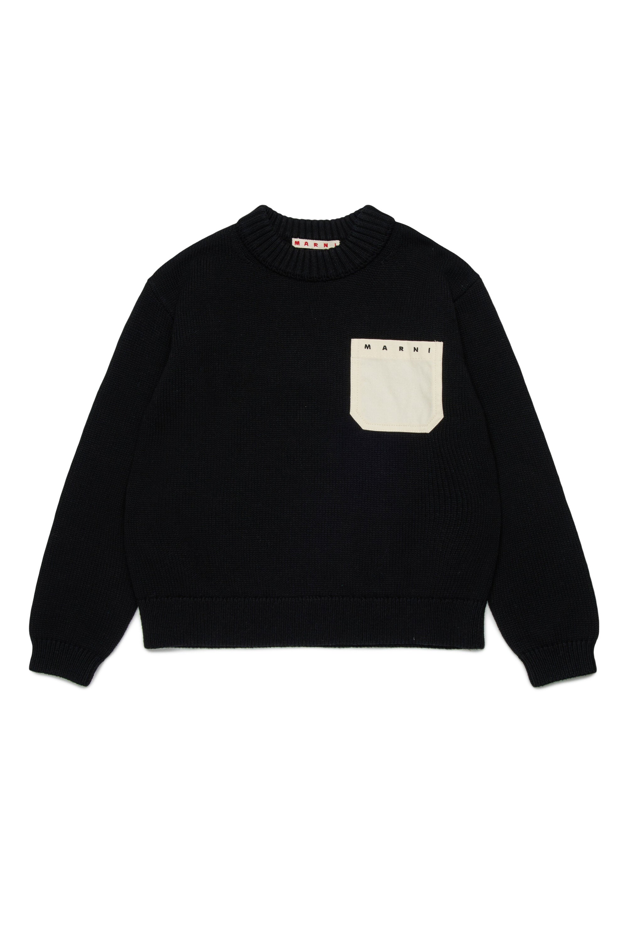 クルーネックプルオーバー ポケット付き・ロゴ入り