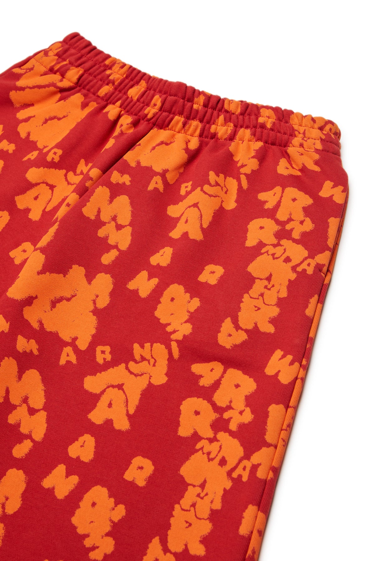Fleece shorts with all-over logo