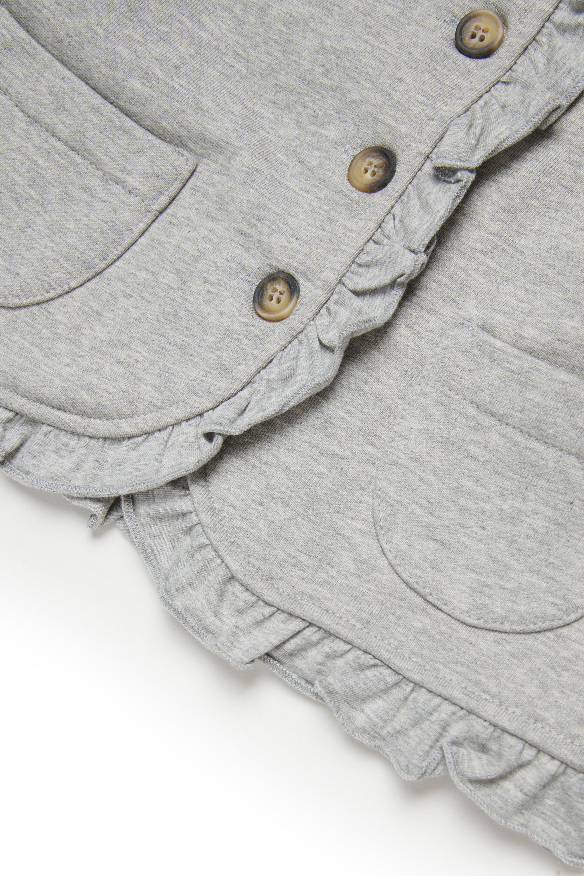 Jacket with ruffles and logo