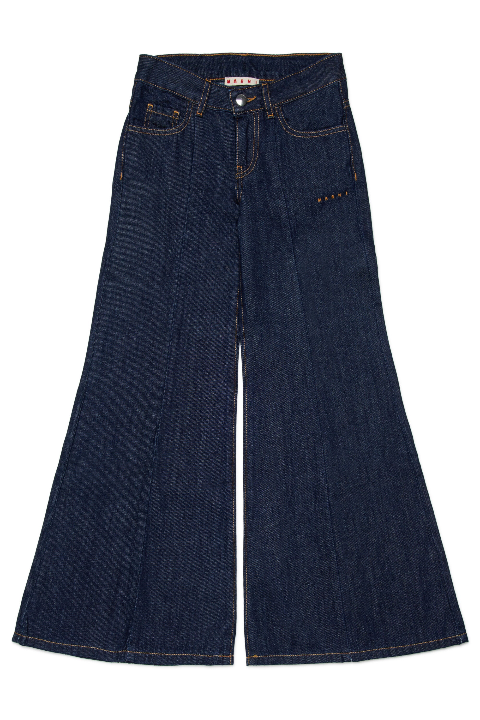 Dark blue flare jeans with logo
