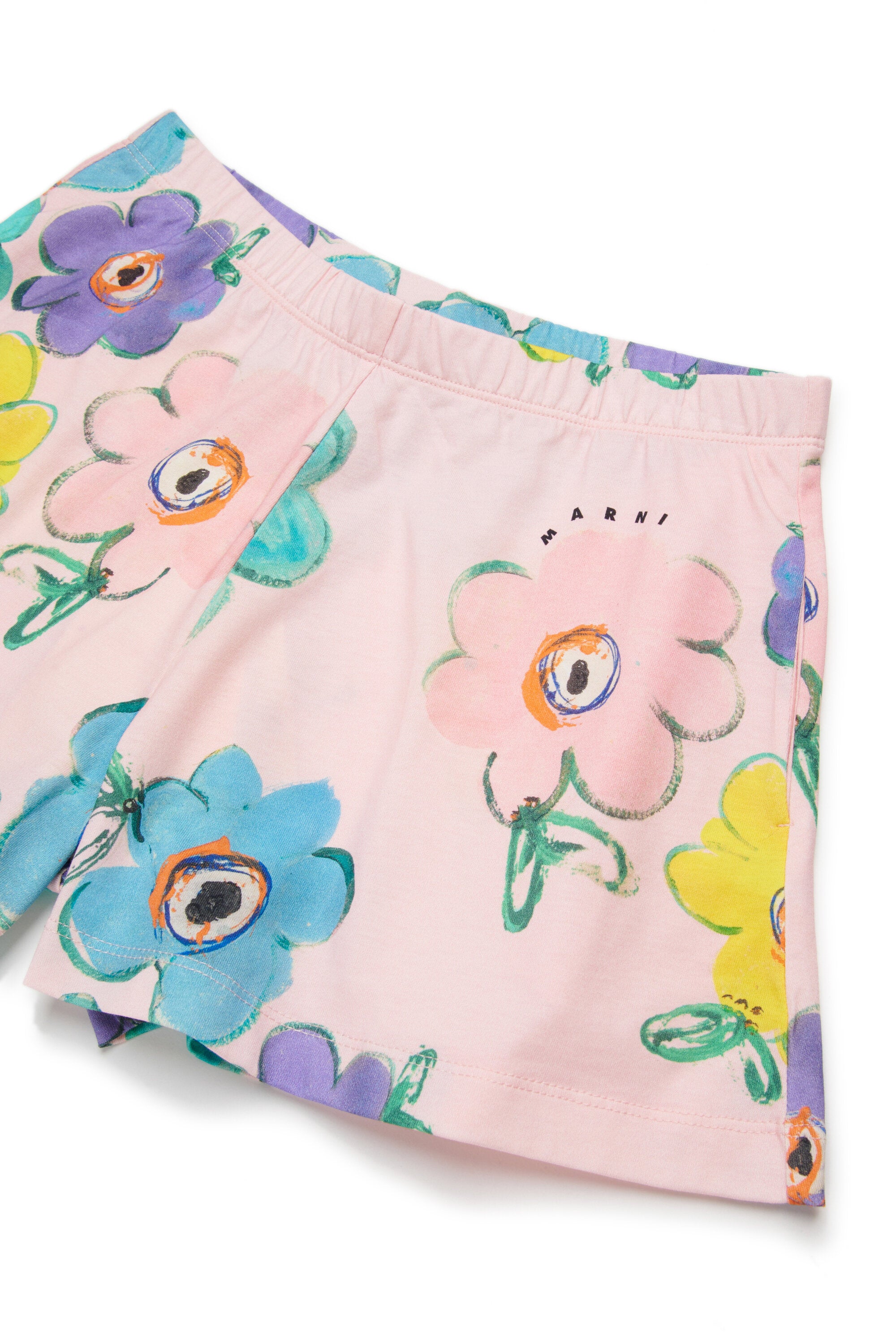 花柄のスウェットショートパンツ