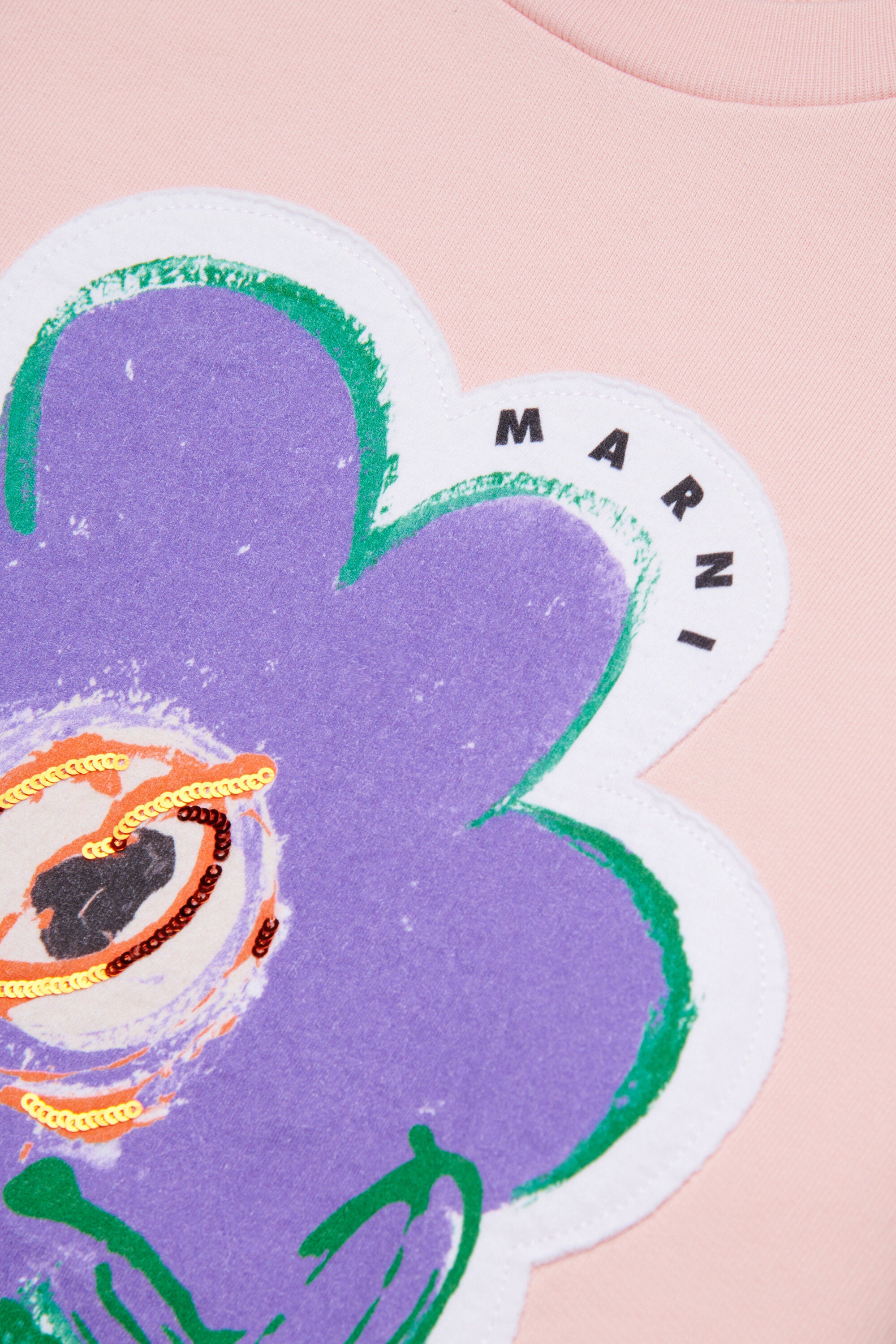 マキシフラワー付きクルーネックスウェット