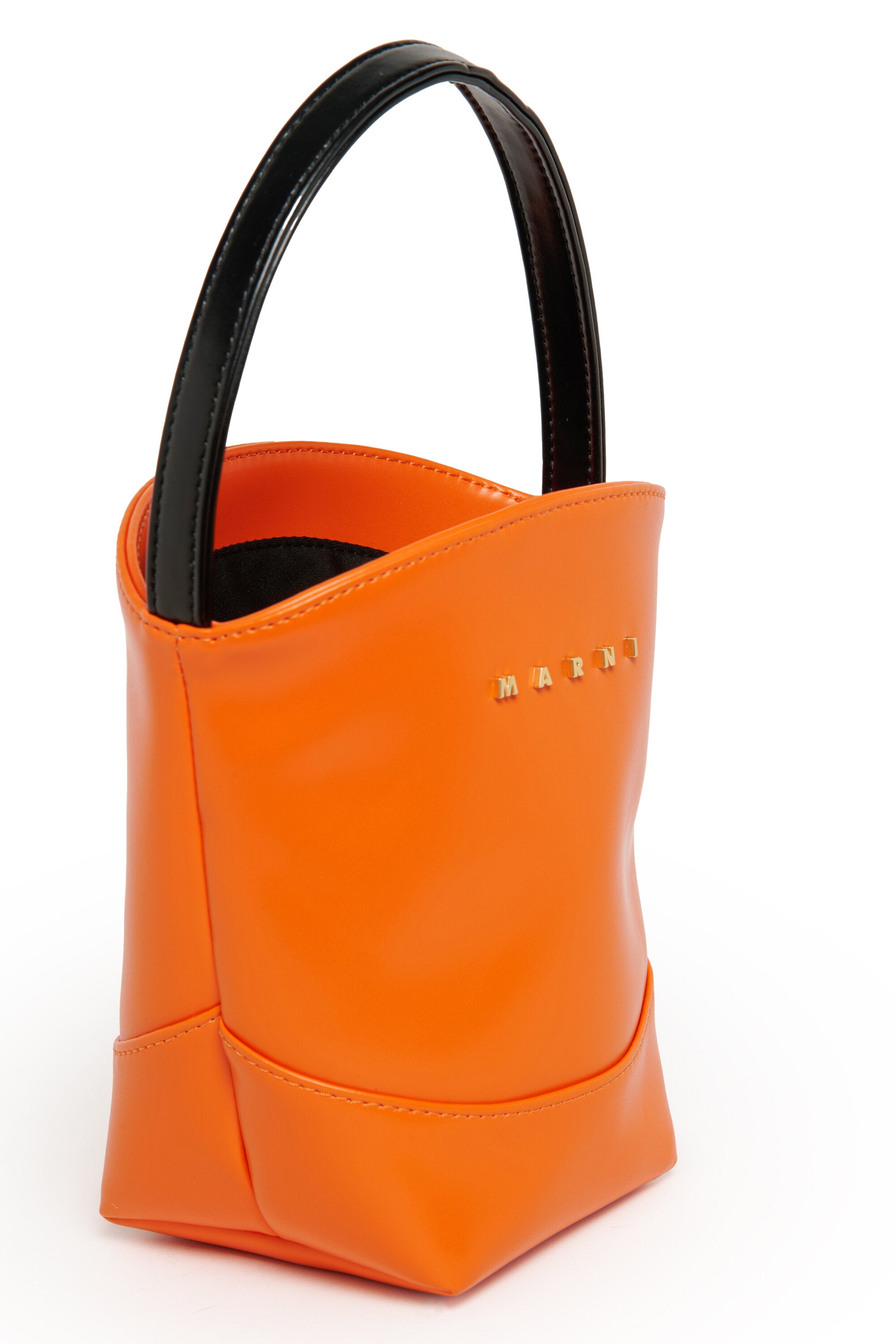 フラワーバスケット ロゴ入りハンドバッグ