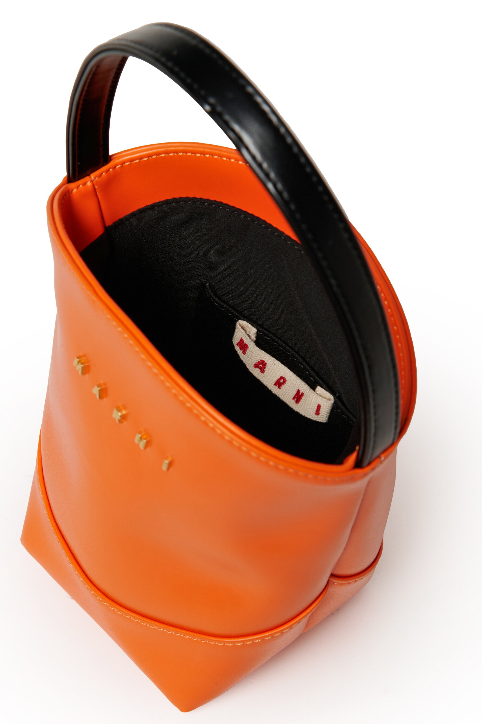 フラワーバスケット ロゴ入りハンドバッグ