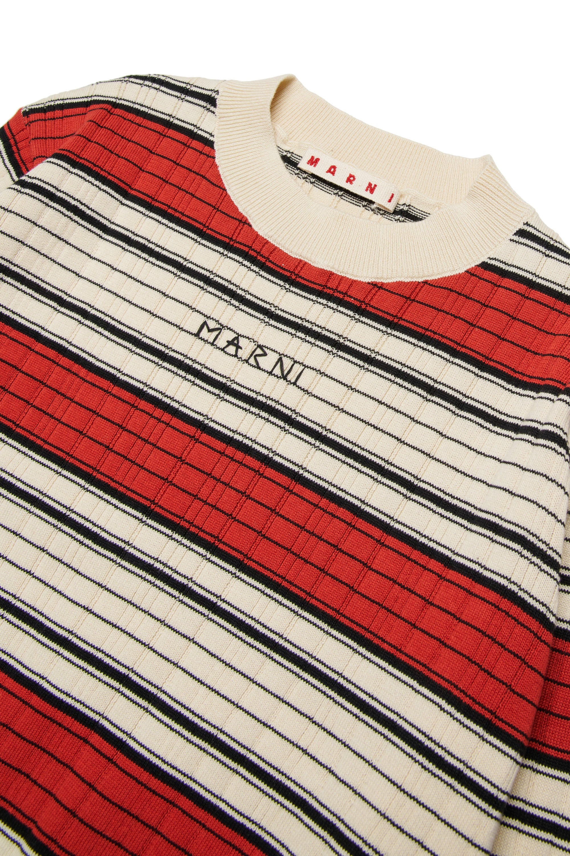 ロゴ入りボーダークルーネックプルオーバー