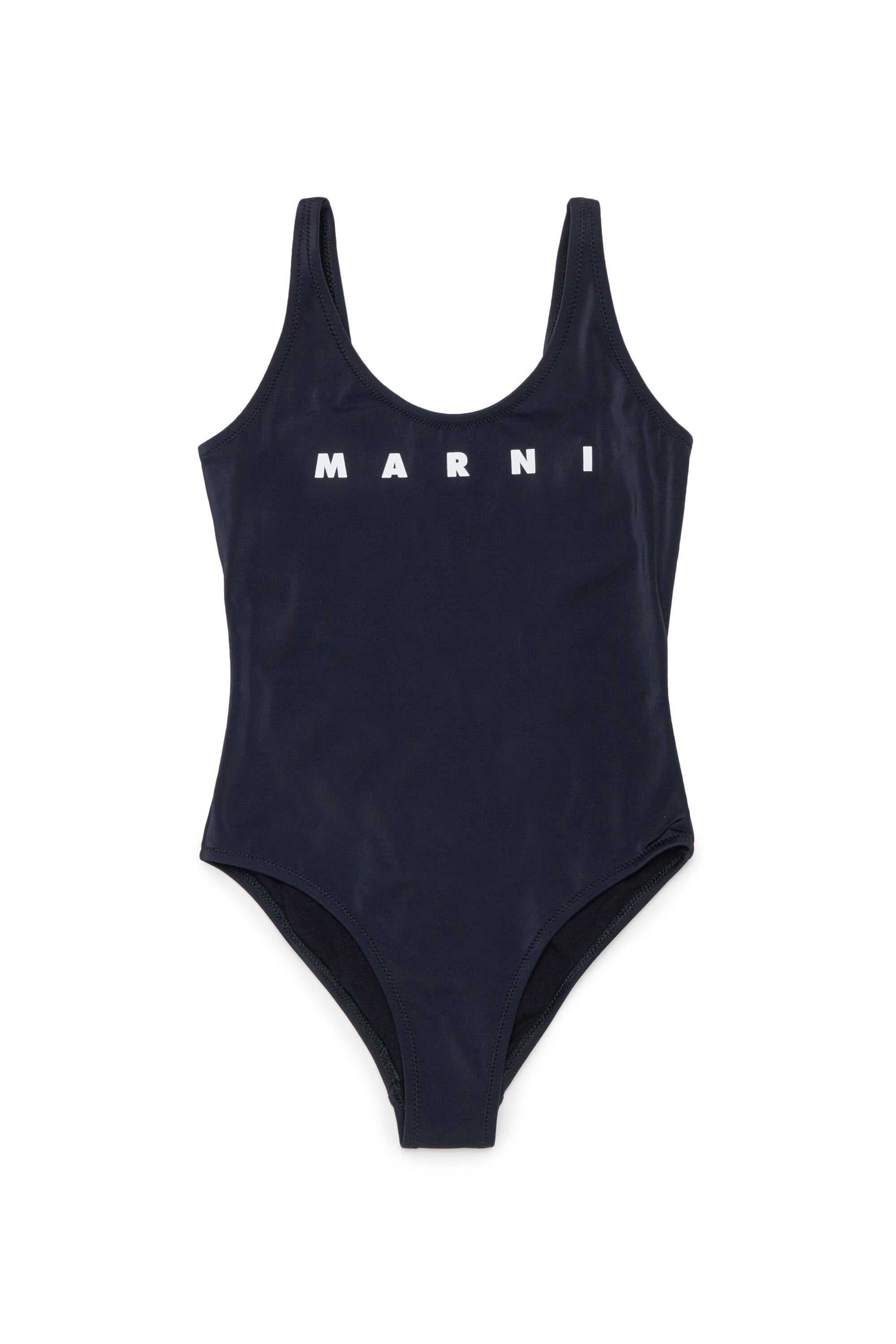 ロゴ入りワンピース水着
