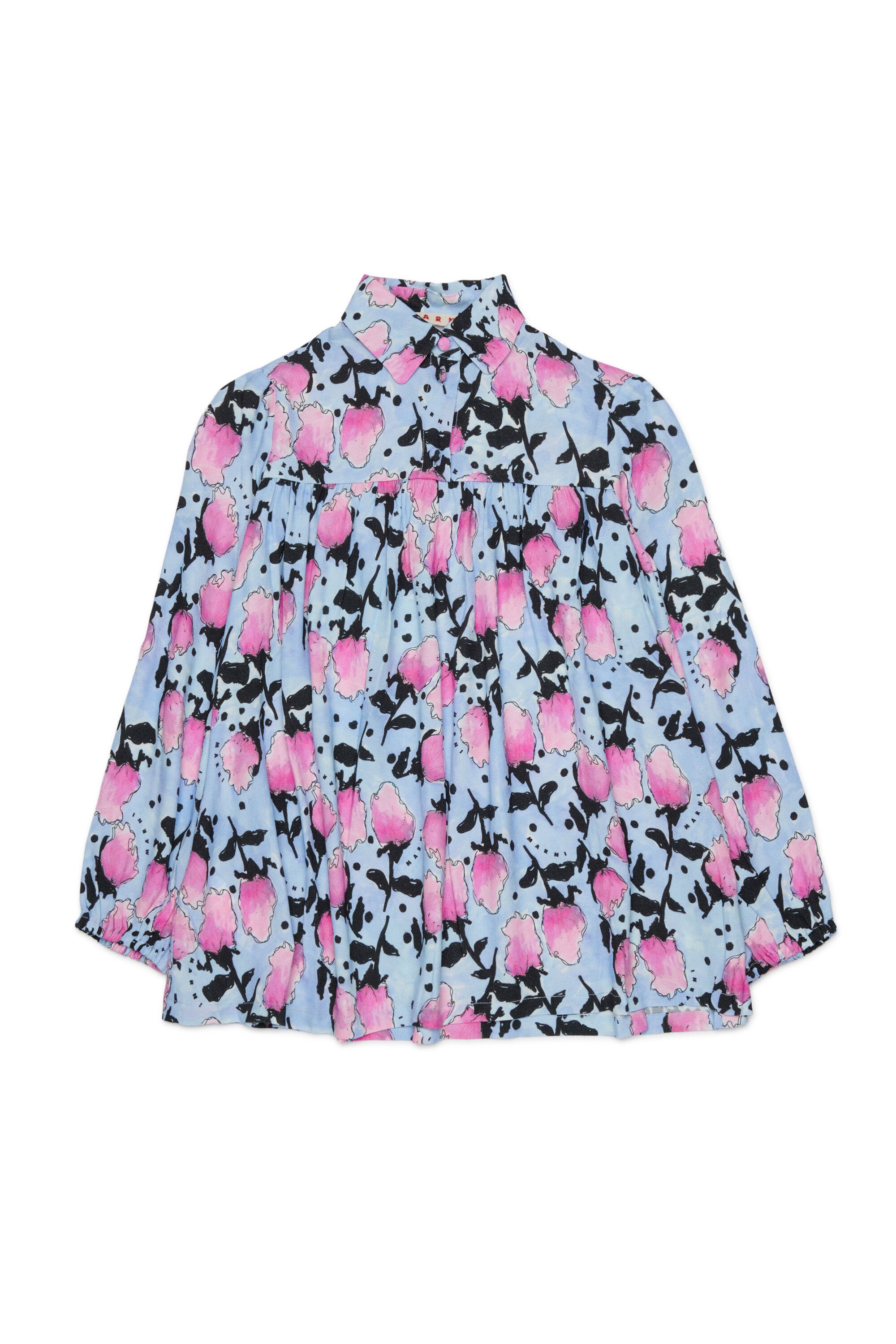 Long-sleeved floral print shirt