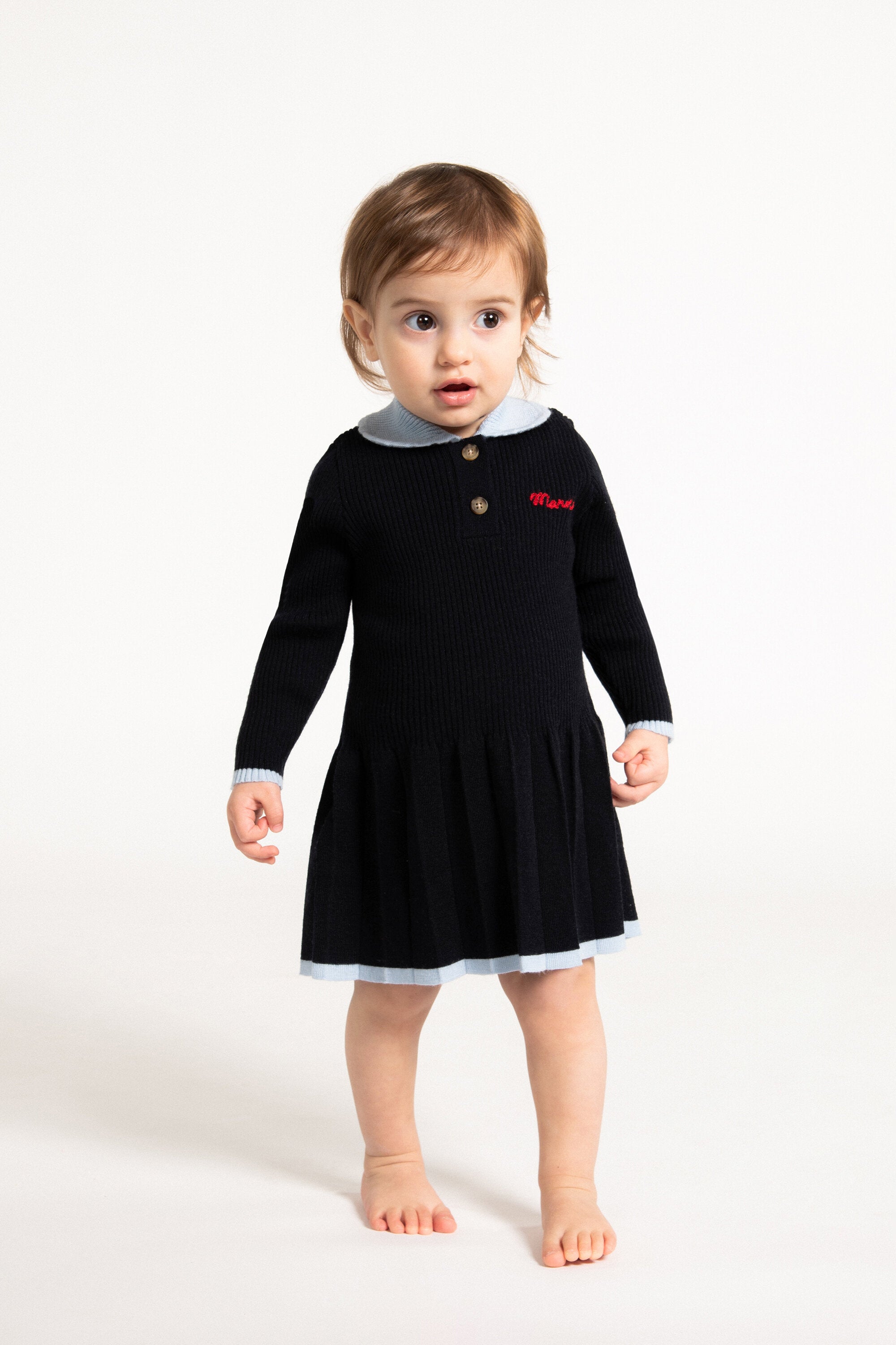 Knit dress with logo