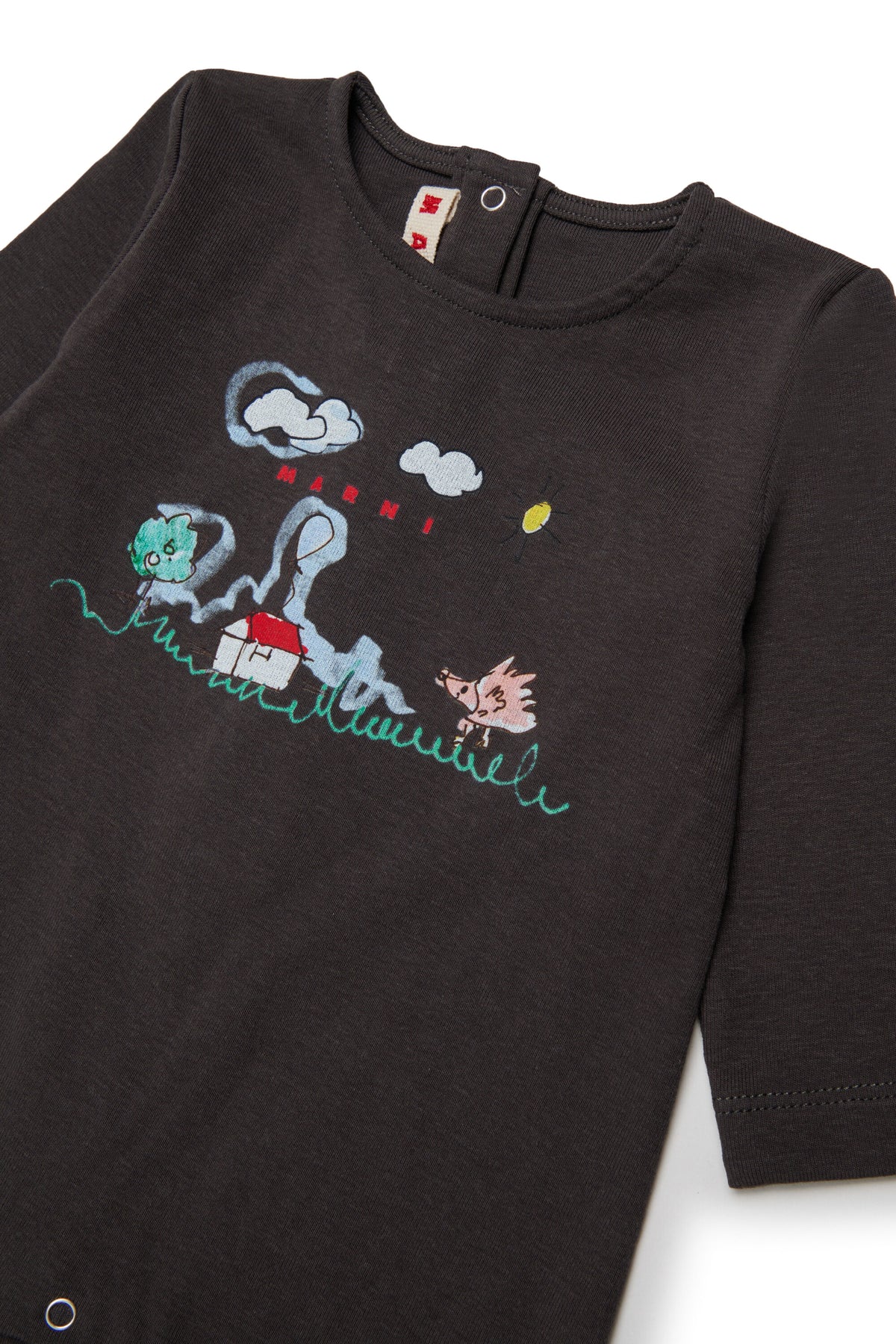 Baby jumpsuit with front print