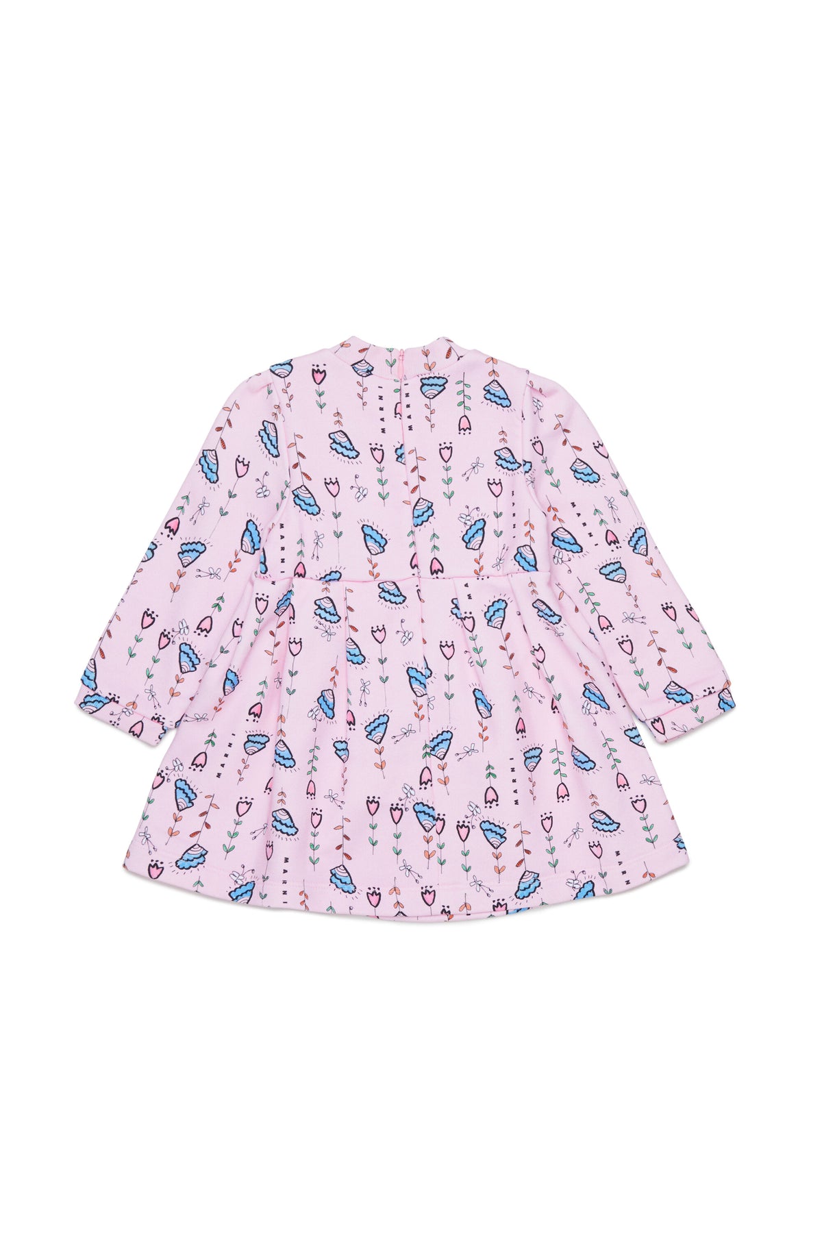 Dress with logo and floral pattern