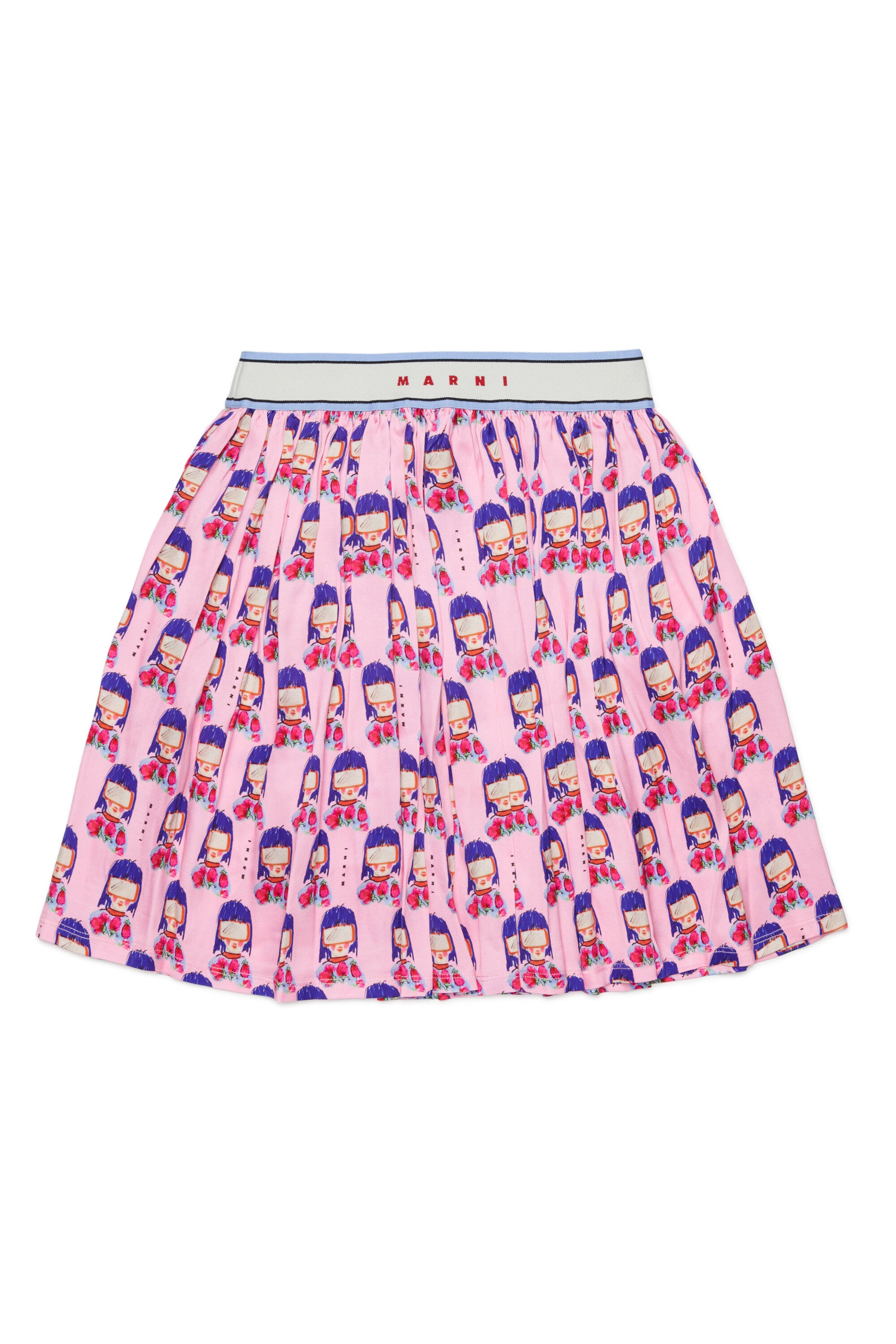 Patterned skirt with logo