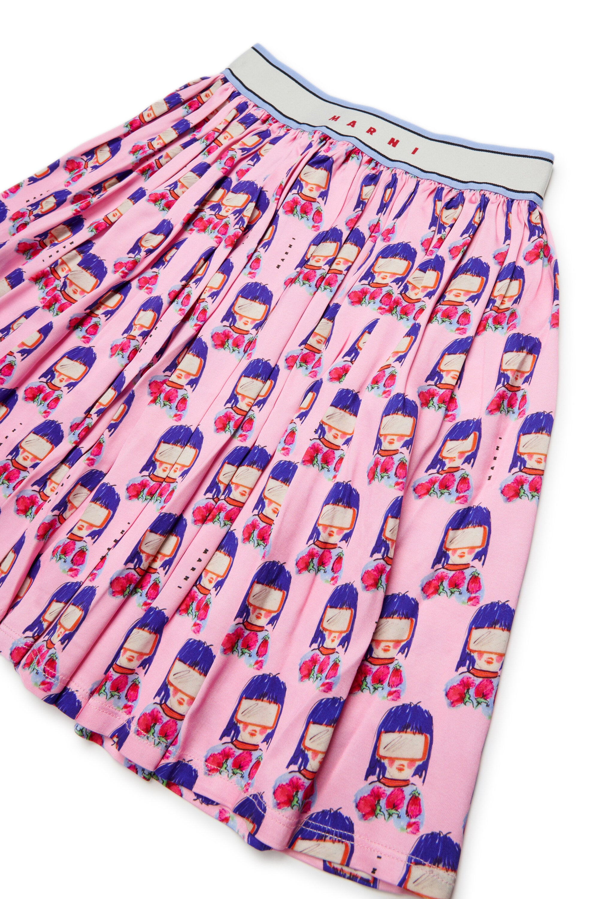 Patterned skirt with logo
