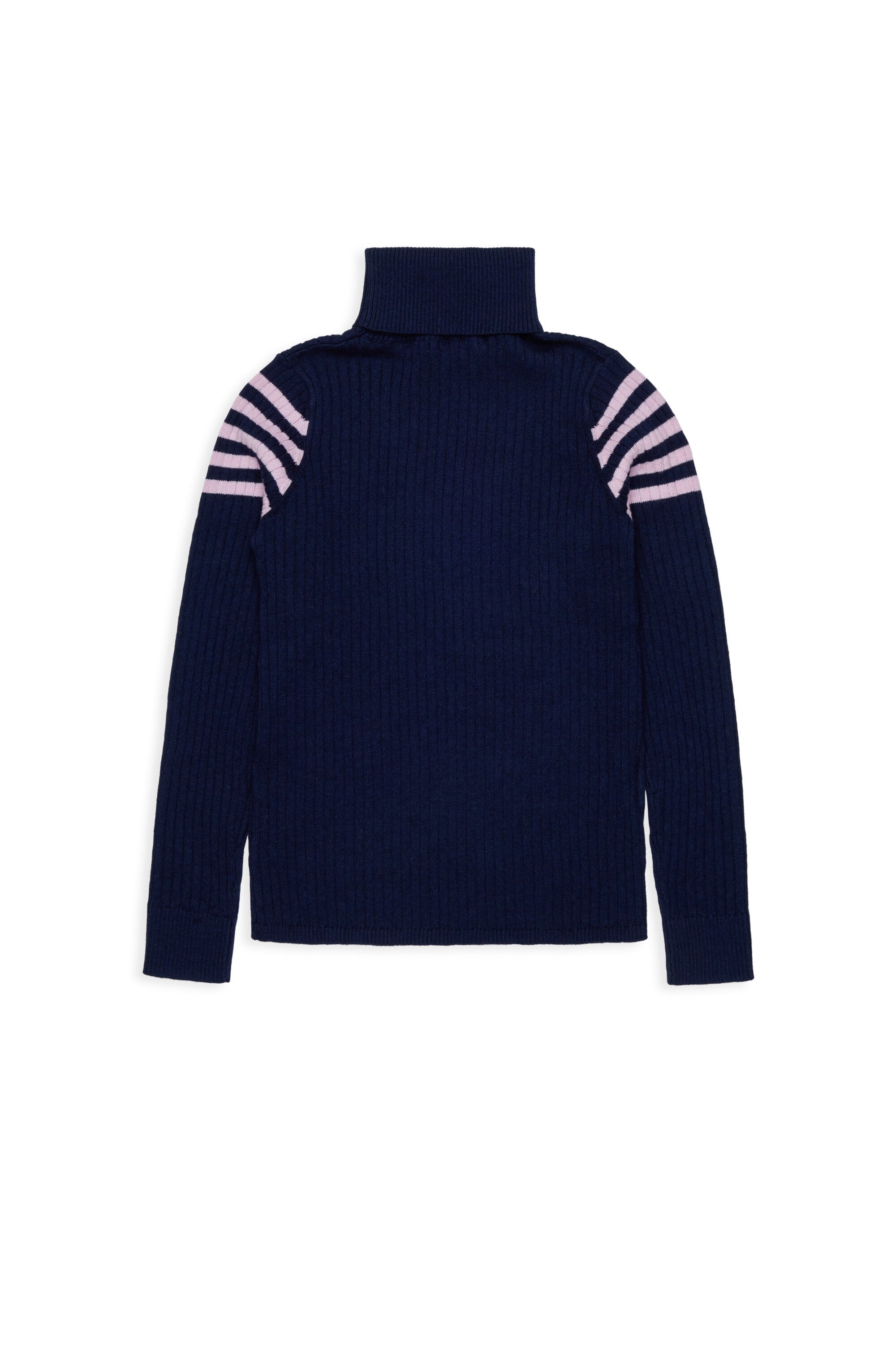 Ribbed turtleneck with heart pattern