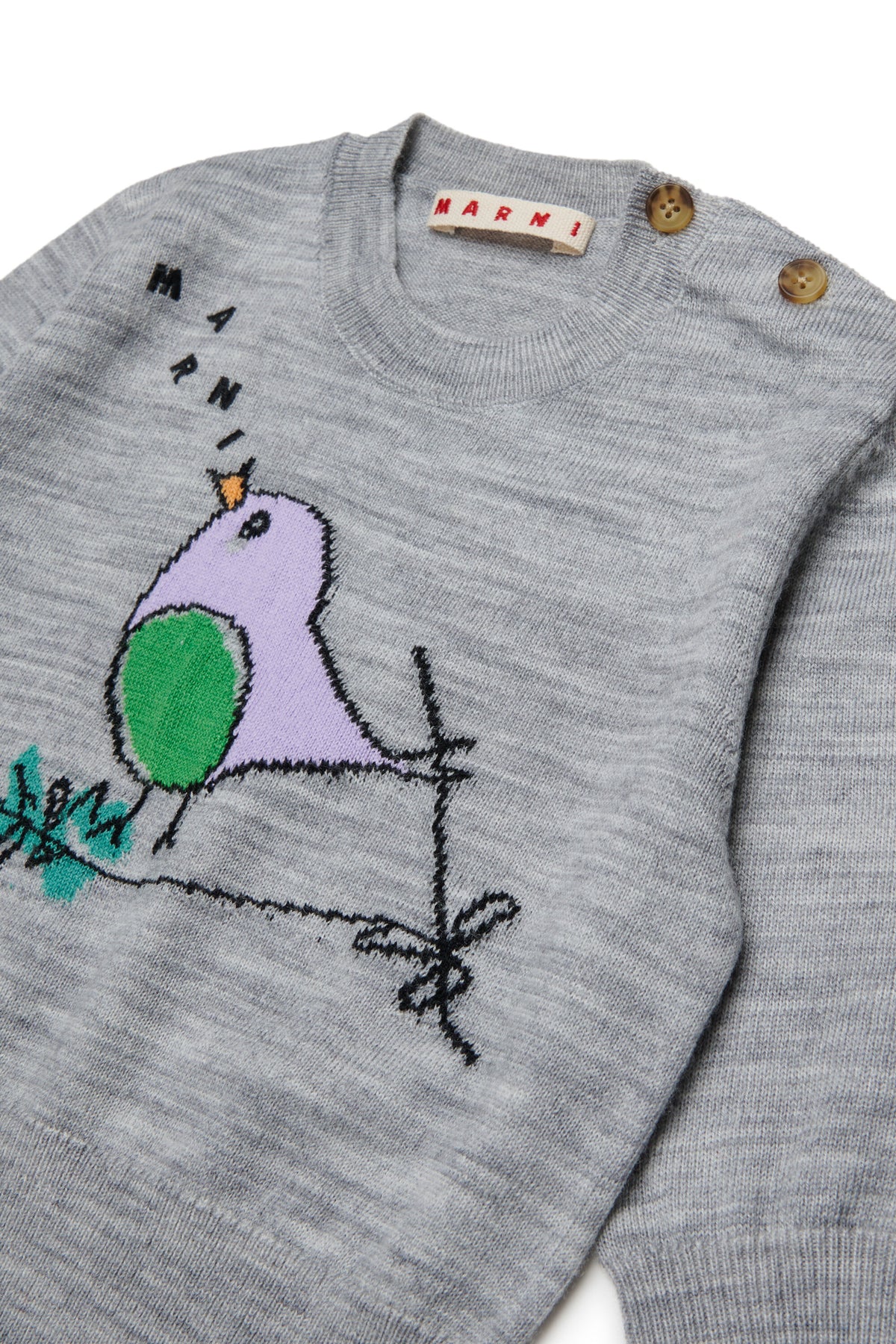 Crew-neck pullover with embroidered pattern