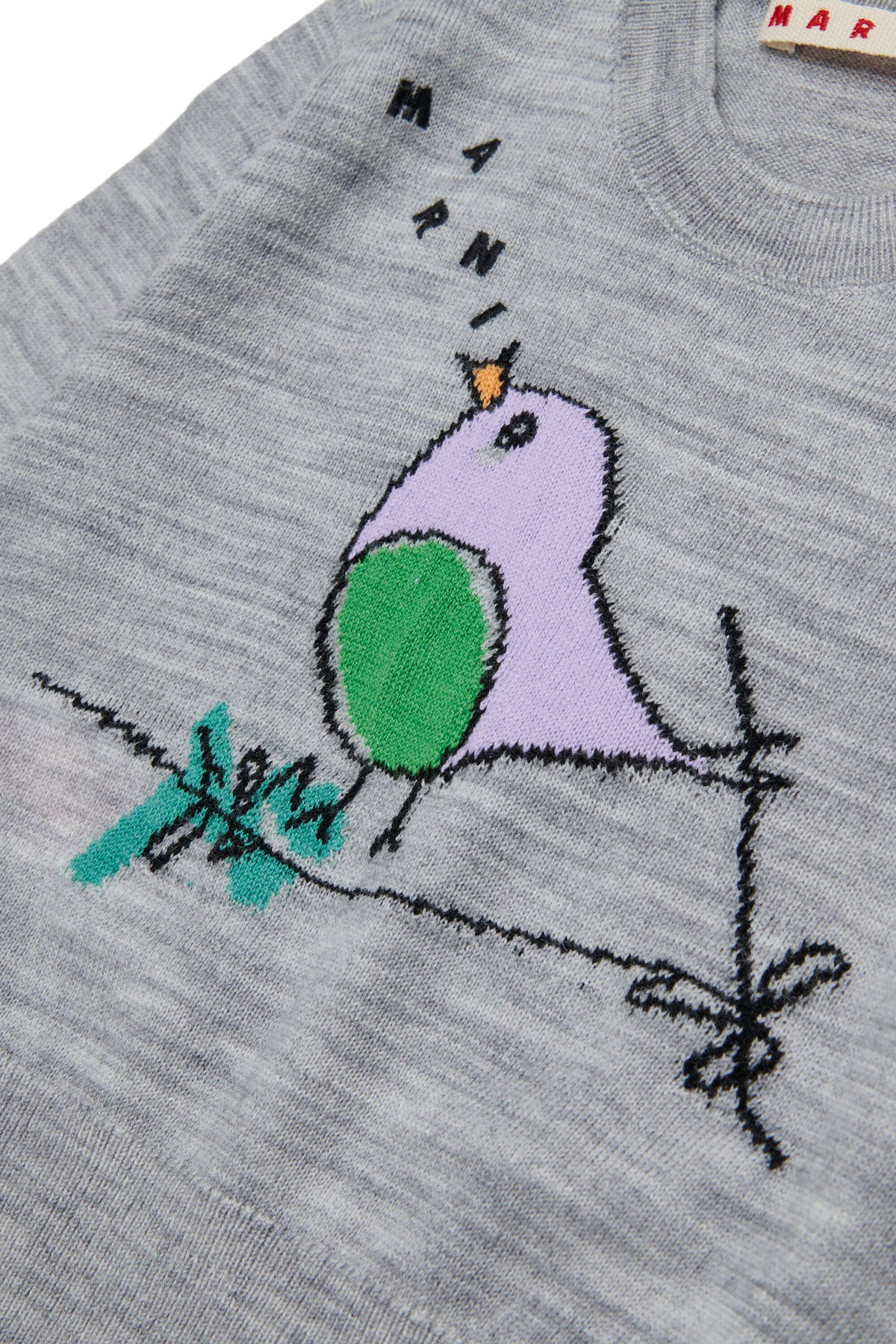 Crew-neck pullover with embroidered pattern