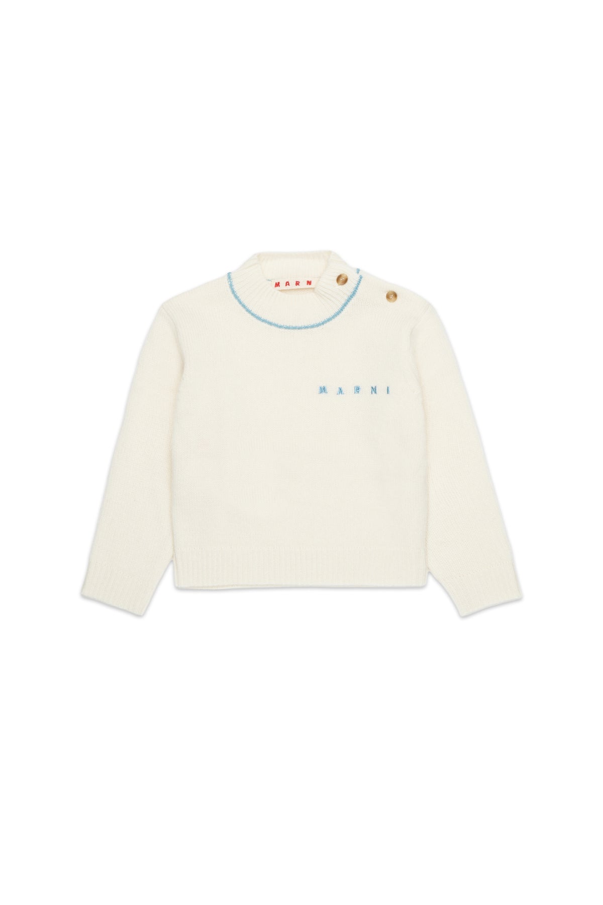 ウールとカシミヤのクルーネック プルオーバー