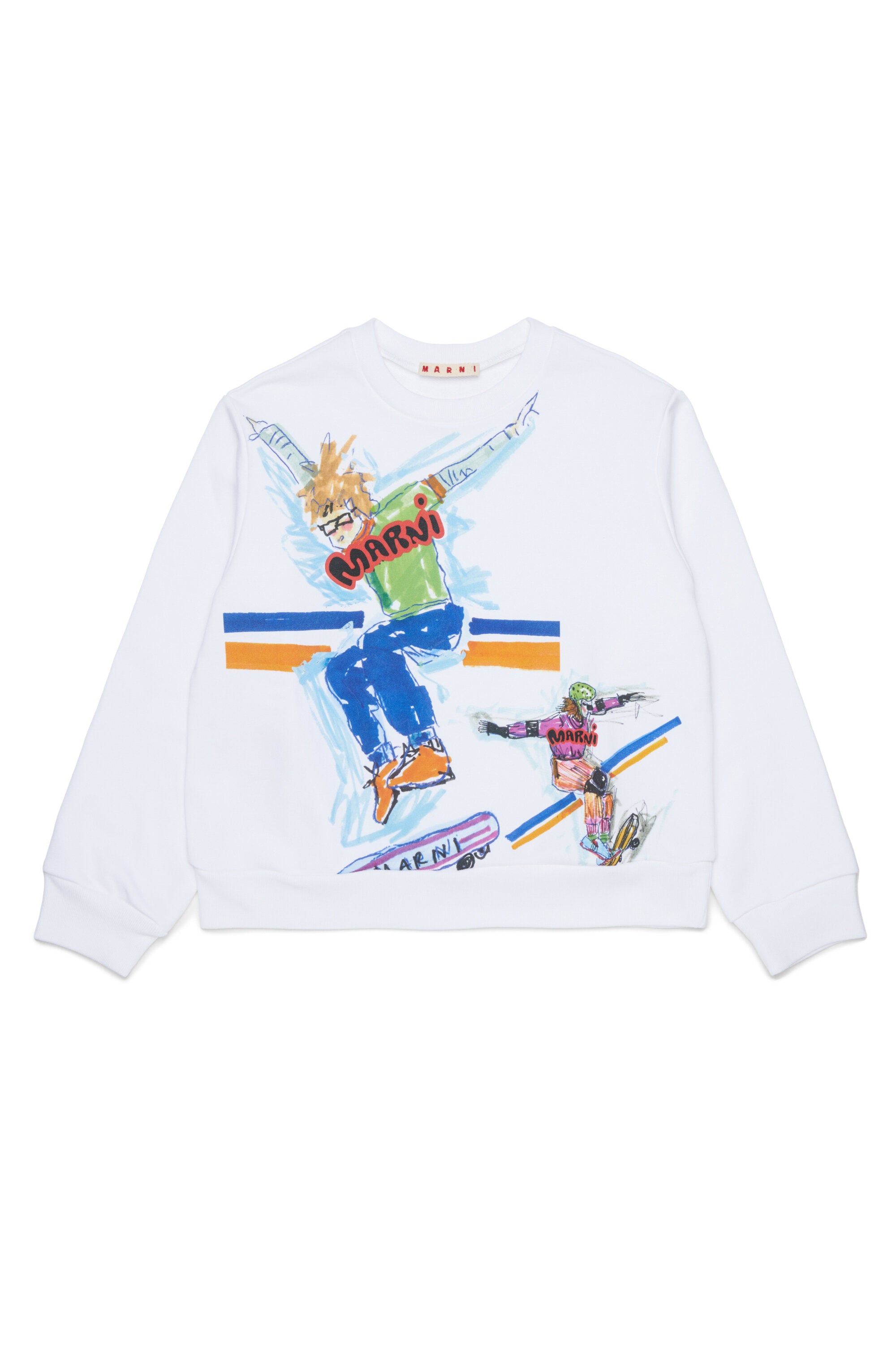 Crew-neck sweatshirt with skater print