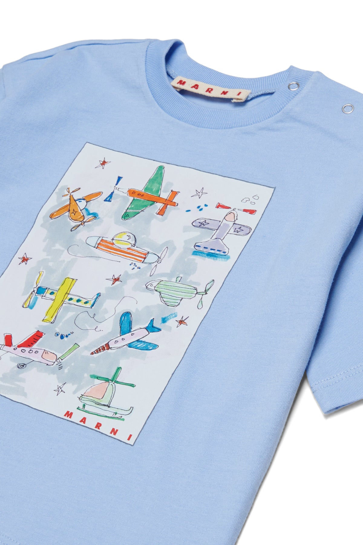 T-shirt with airplane print and logo