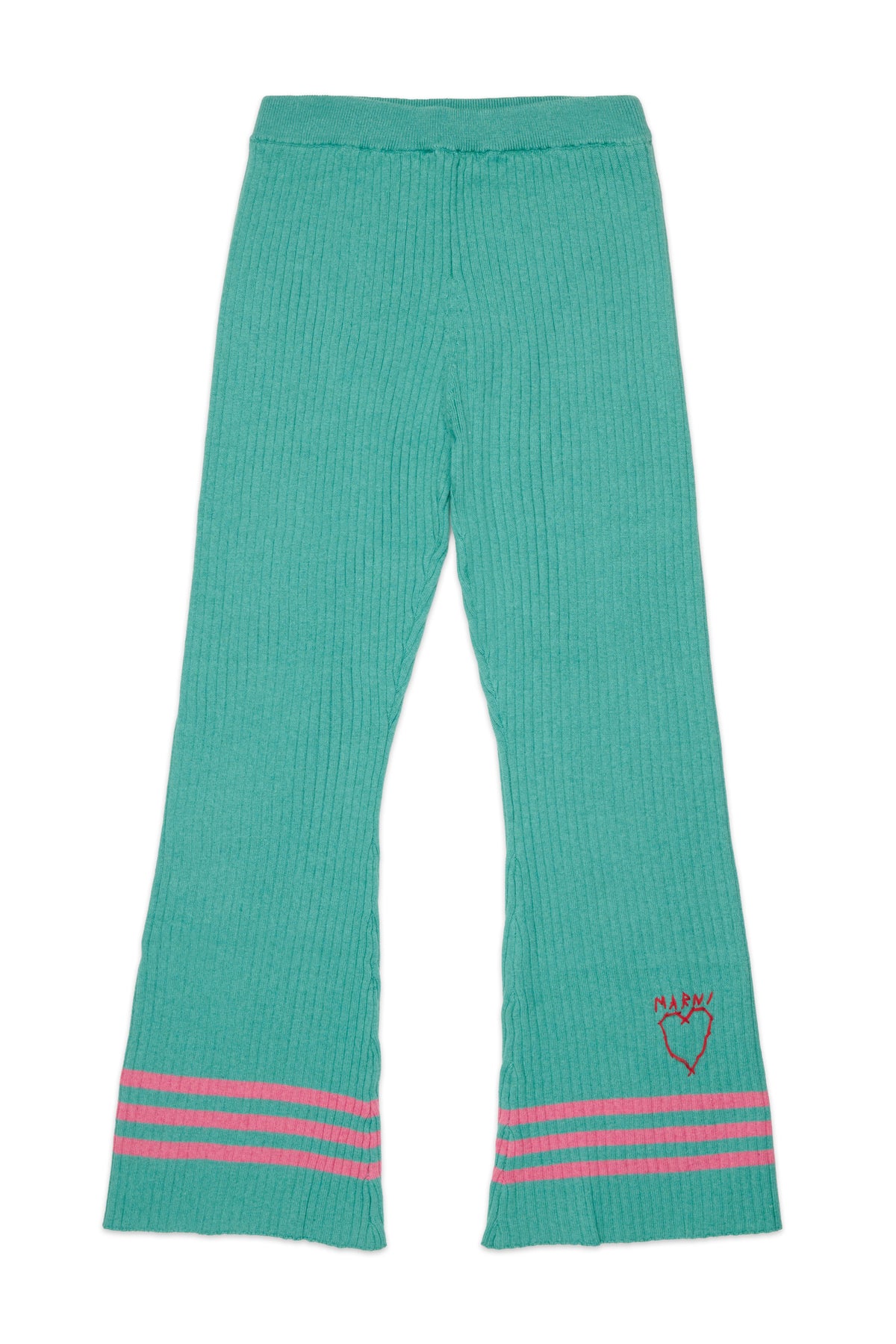 Knit pants with embroidered logo