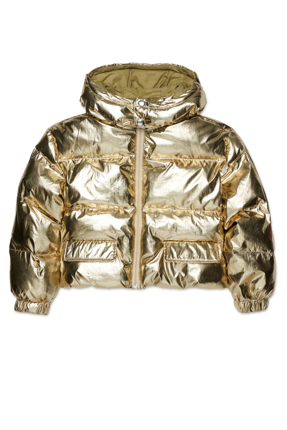 Padded jacket with printed logo