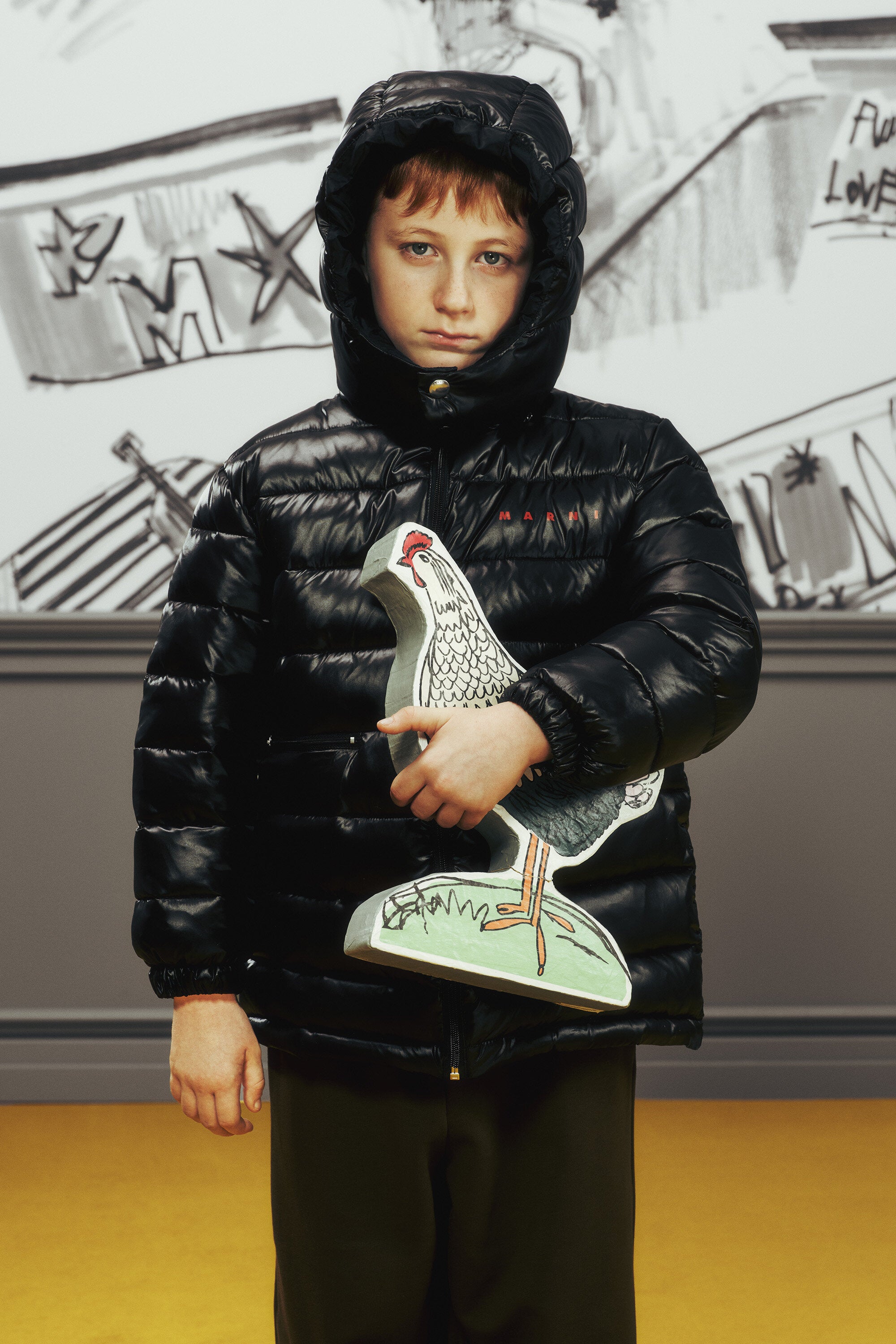 Padded jacket with logo