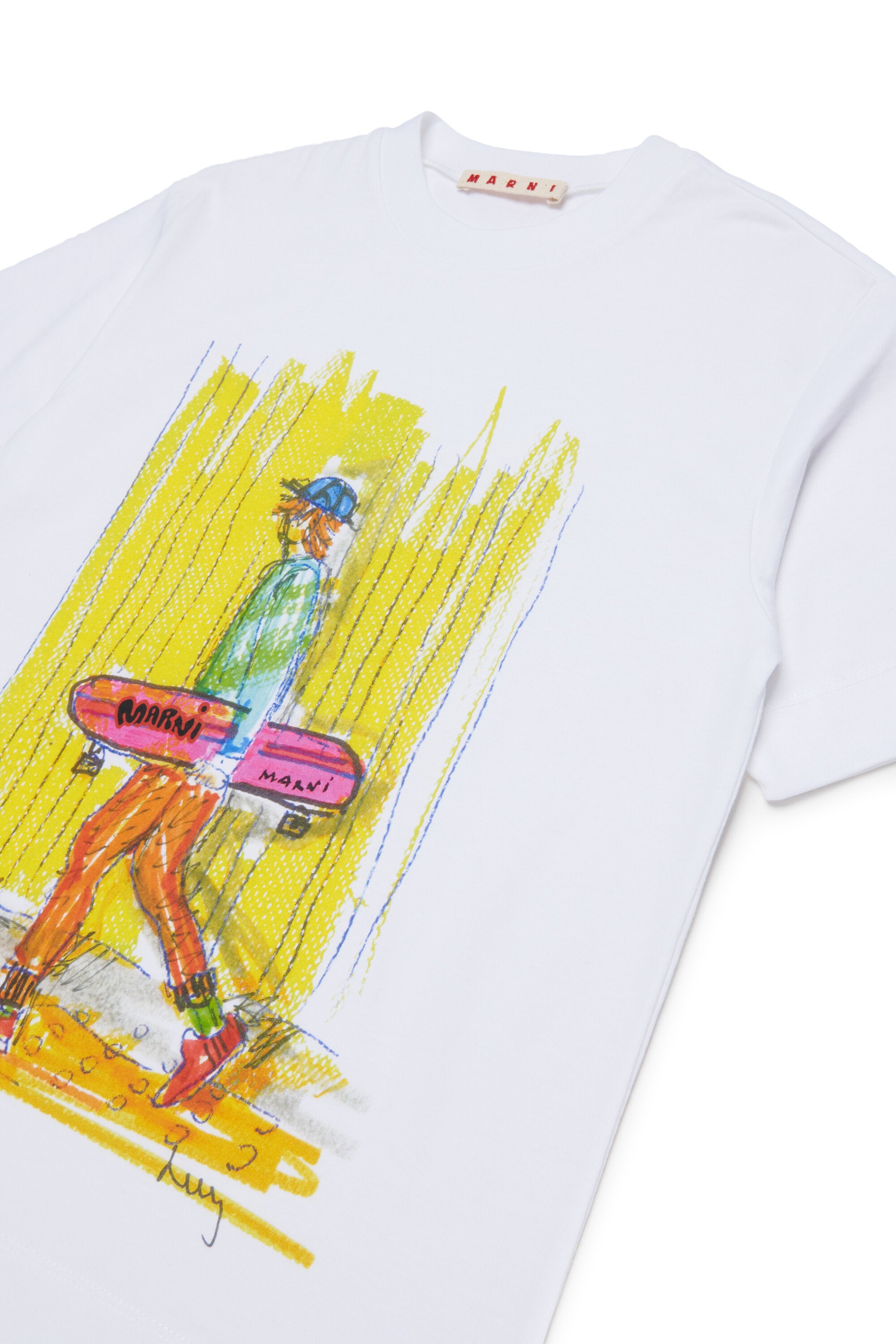 カラフルなフロントプリントTシャツ