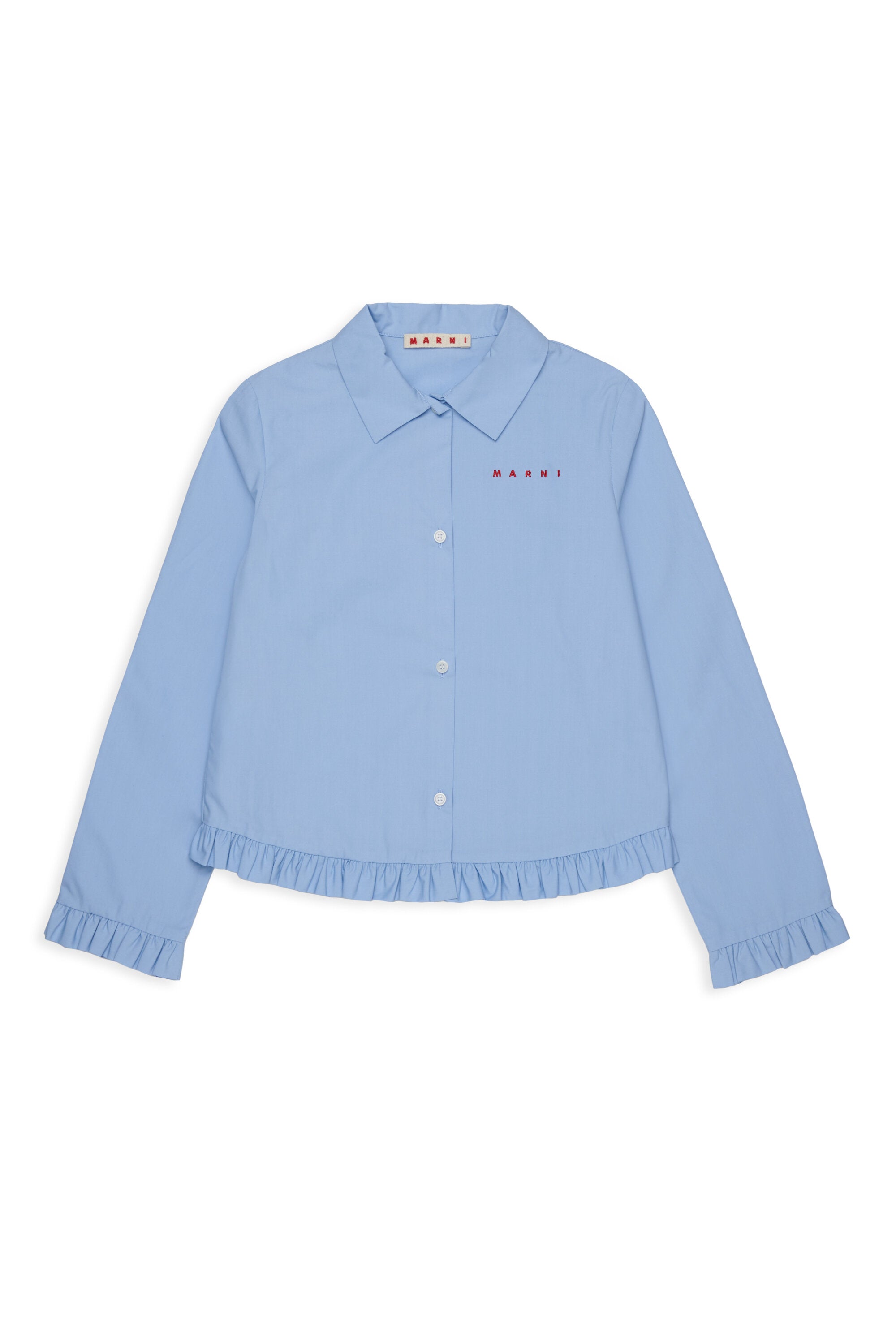 Long-sleeved shirt with ruffles