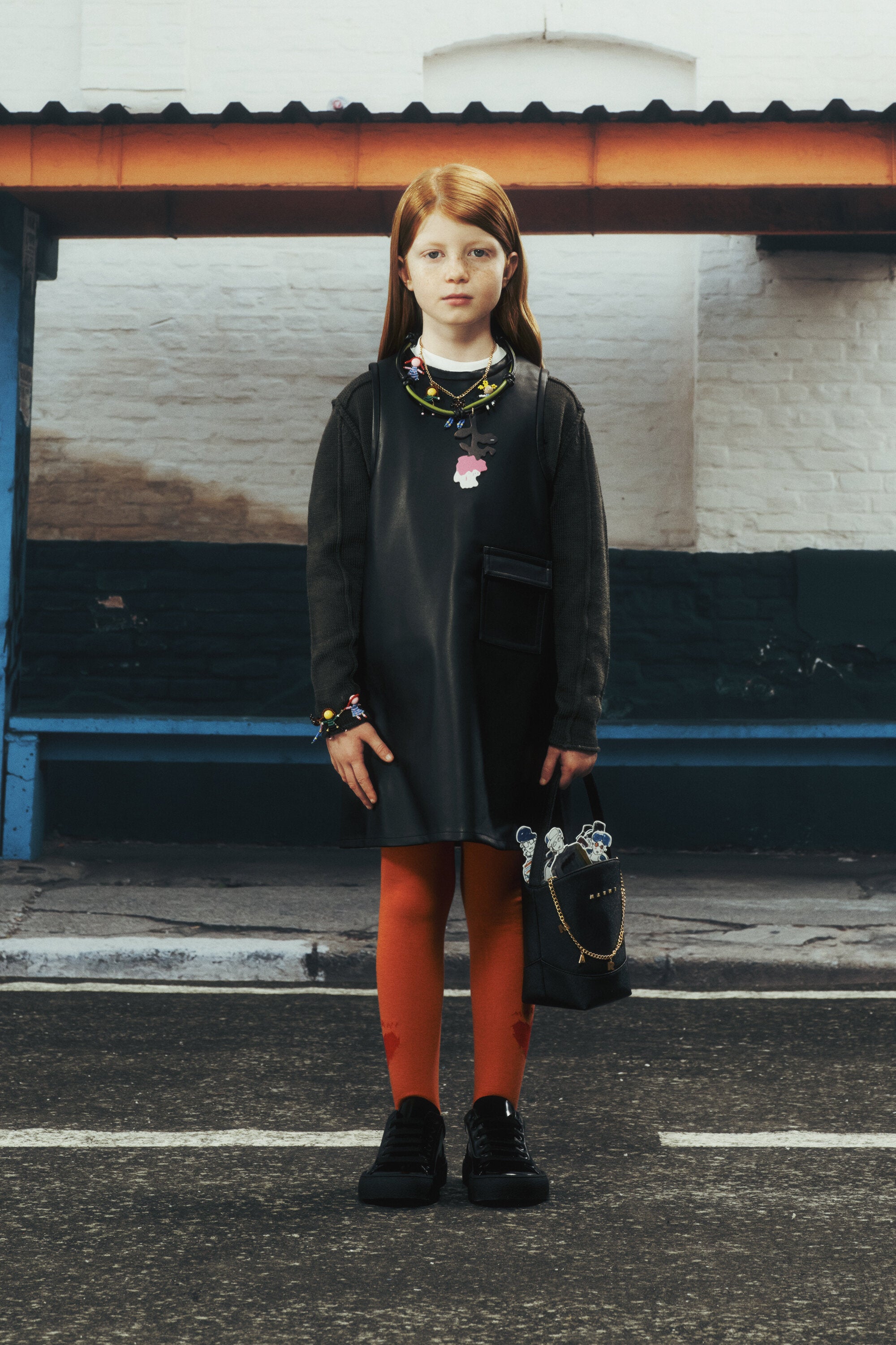 Tights with heart and logo