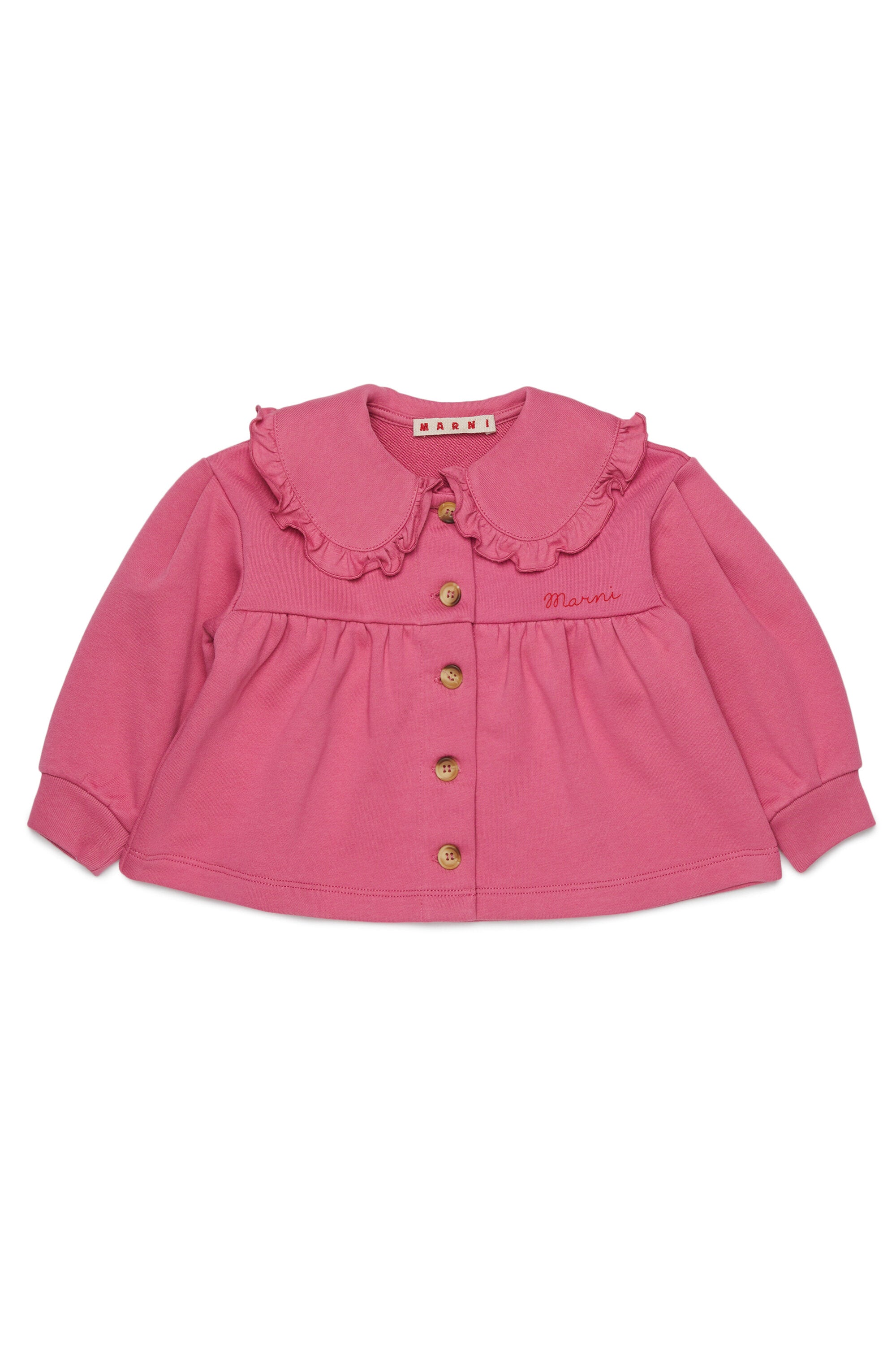 Jacket with logo and ruffles