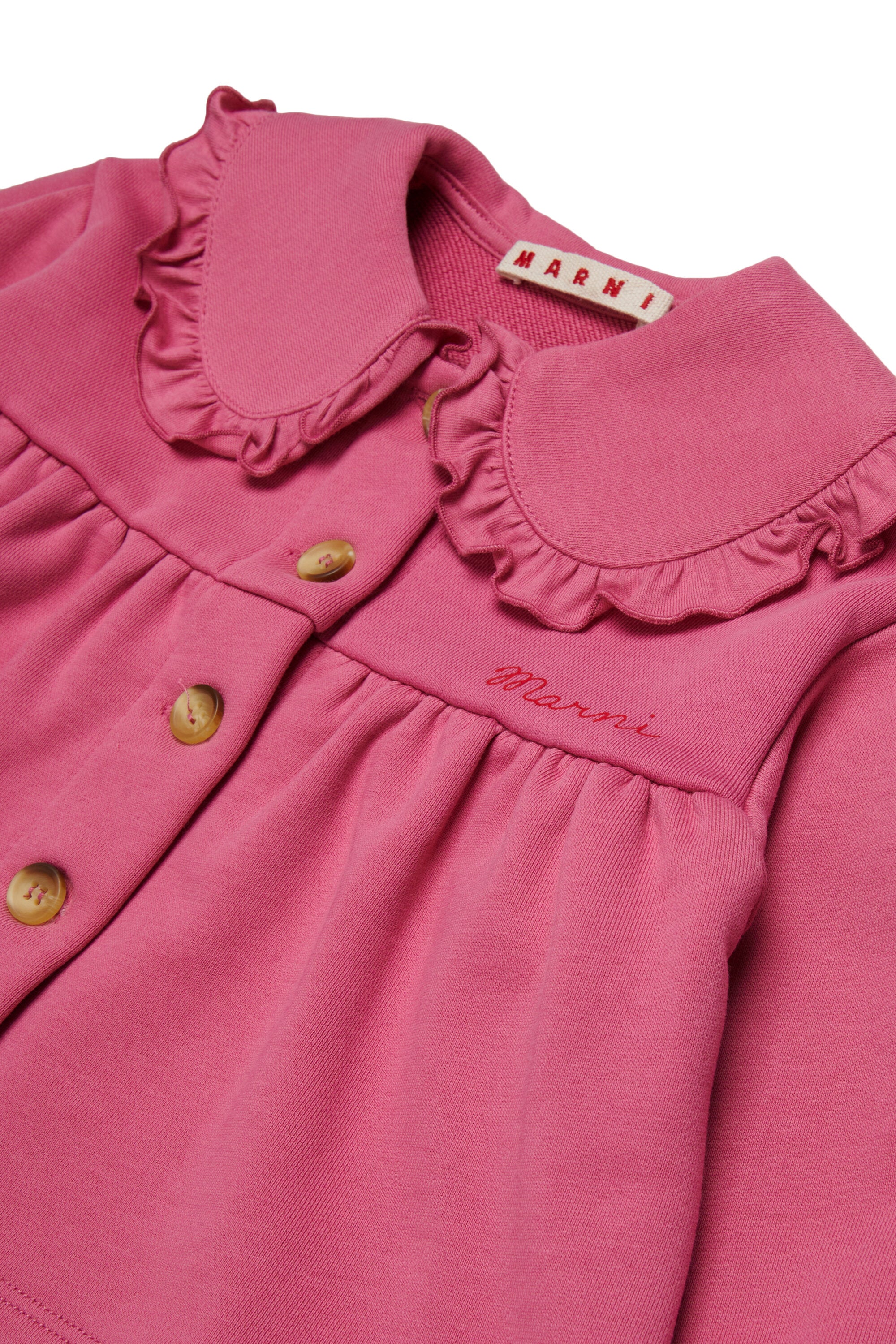 Jacket with logo and ruffles