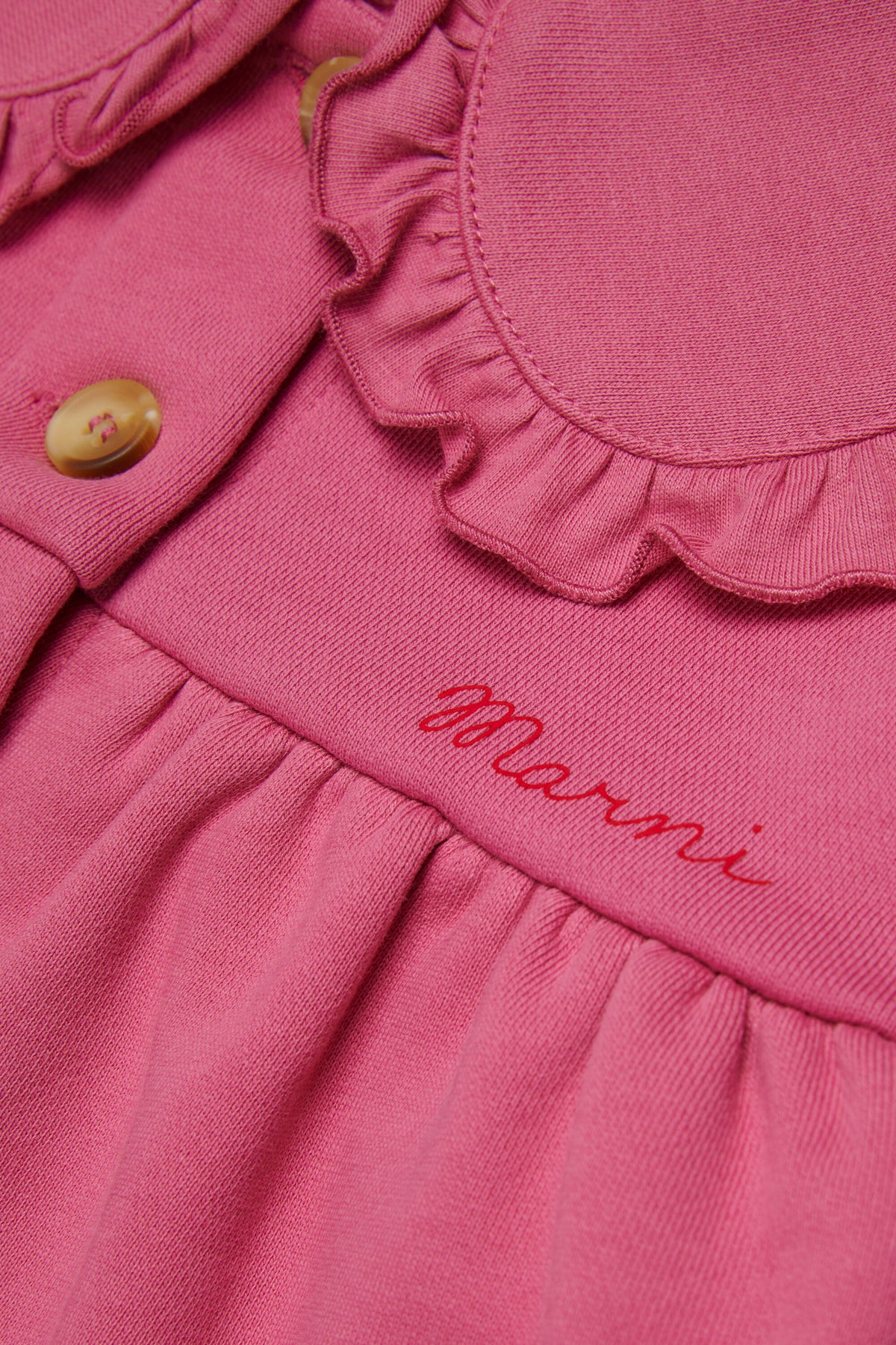 Jacket with logo and ruffles
