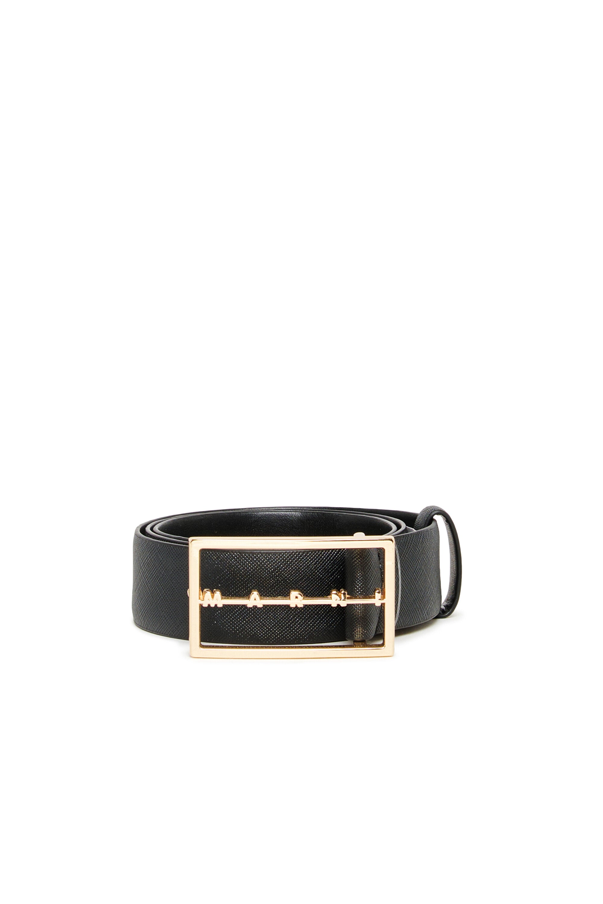 Belt with rectangular buckle